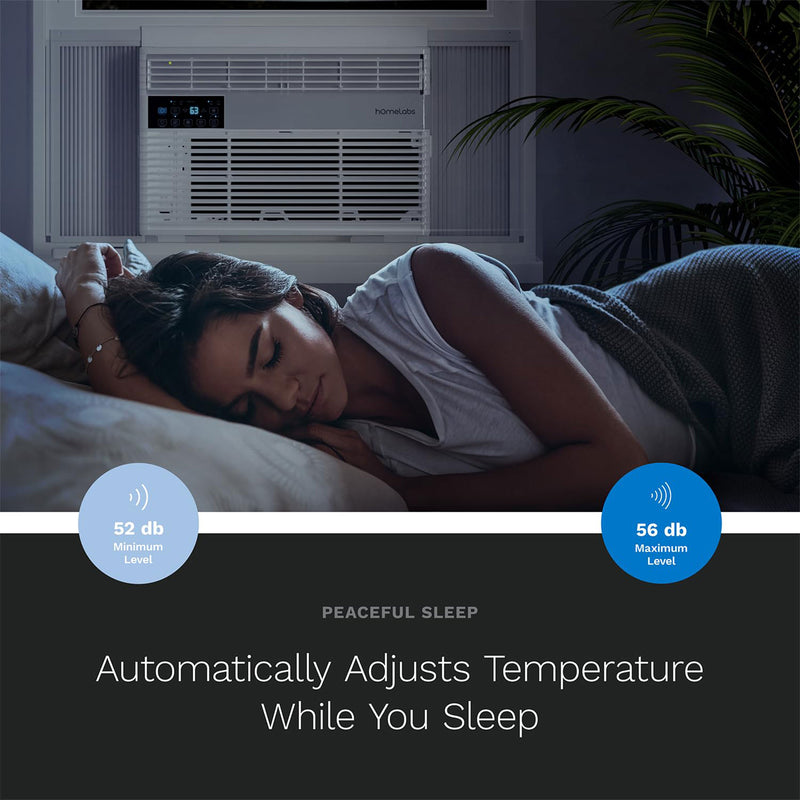 hOmeLabs Window Air Conditioner with Eco Mode, LED Panel, and Remote Control