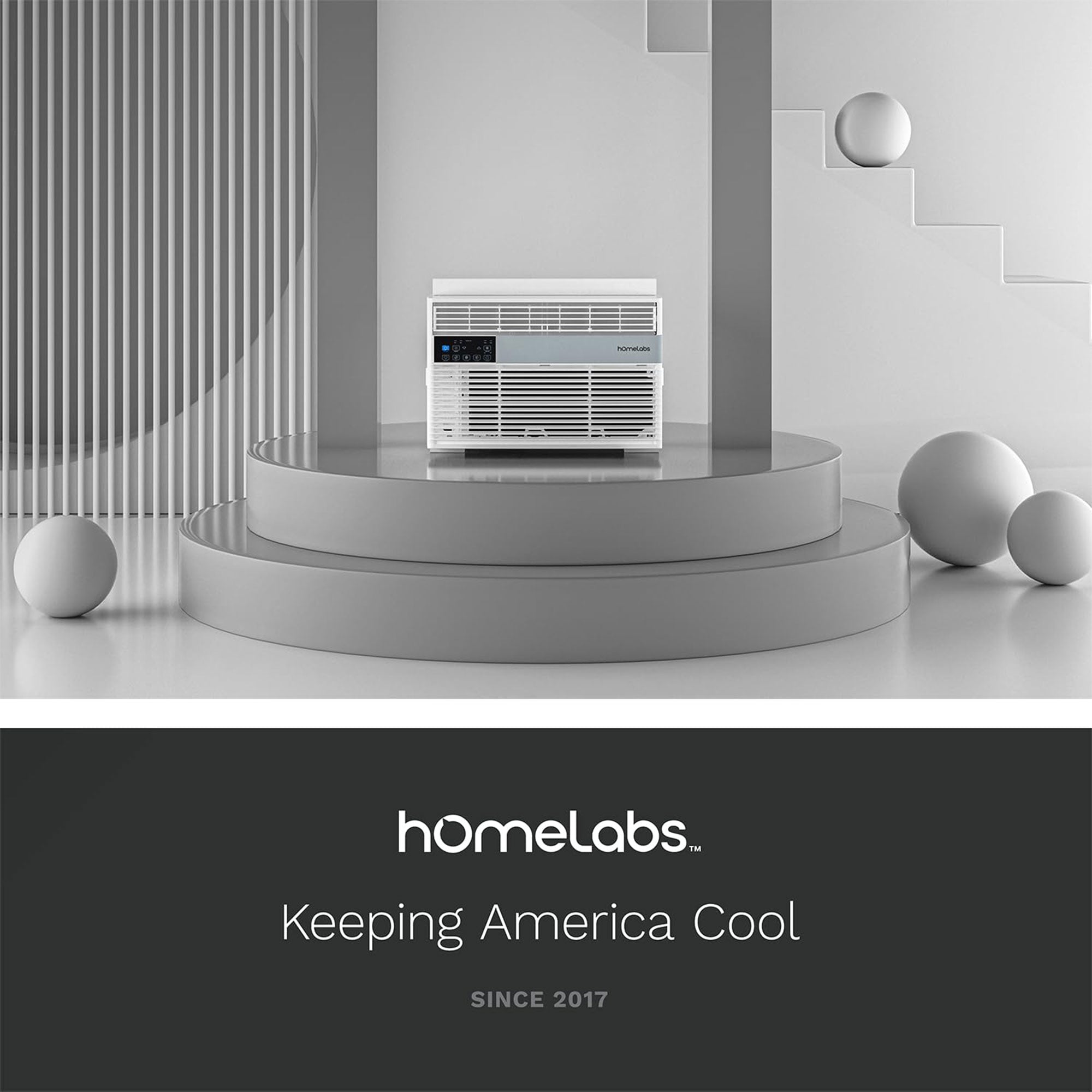 hOmeLabs Window Air Conditioner with Eco Mode, LED Panel, and Remote Control - VMInnovations