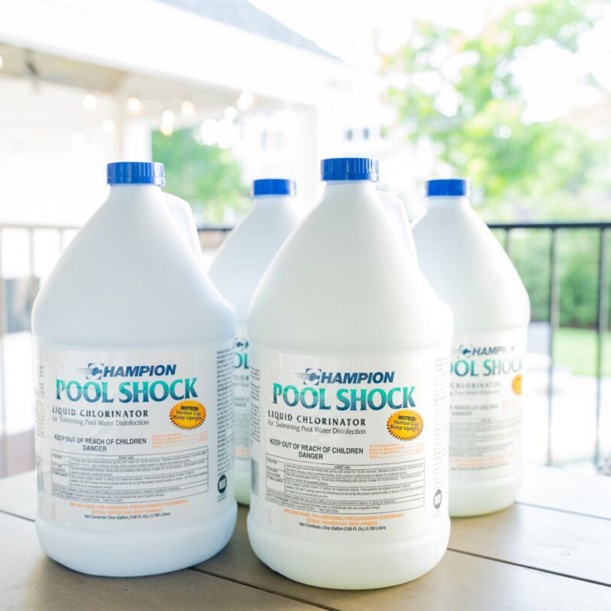 Champion Pool Shock Liquid Chlorinator for Pool Water Disinfection, (4 Pack) - VMInnovations