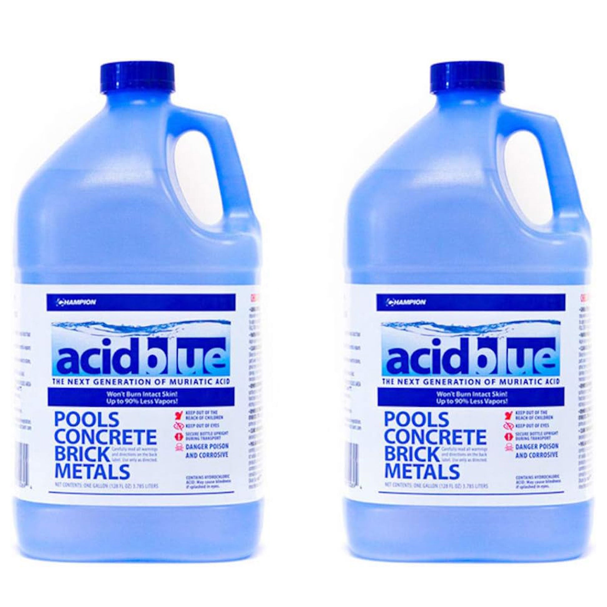 Champion Acid Blue Muriatic Acid for Removal of Stains on Driveways (2 Pack) - VMInnovations
