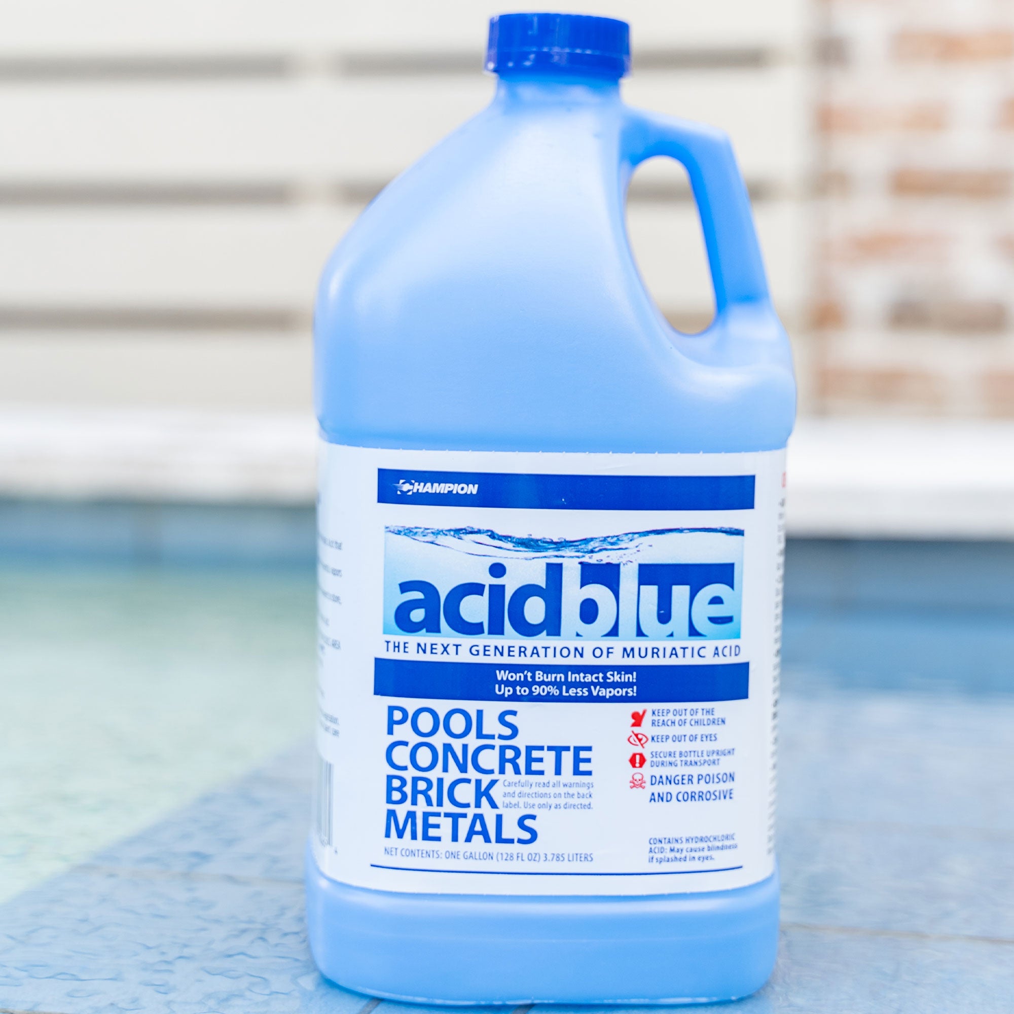 Champion Acid Blue 4 Pack Muriatic Acid & Champion 4 Pack Pool Shock Liquid