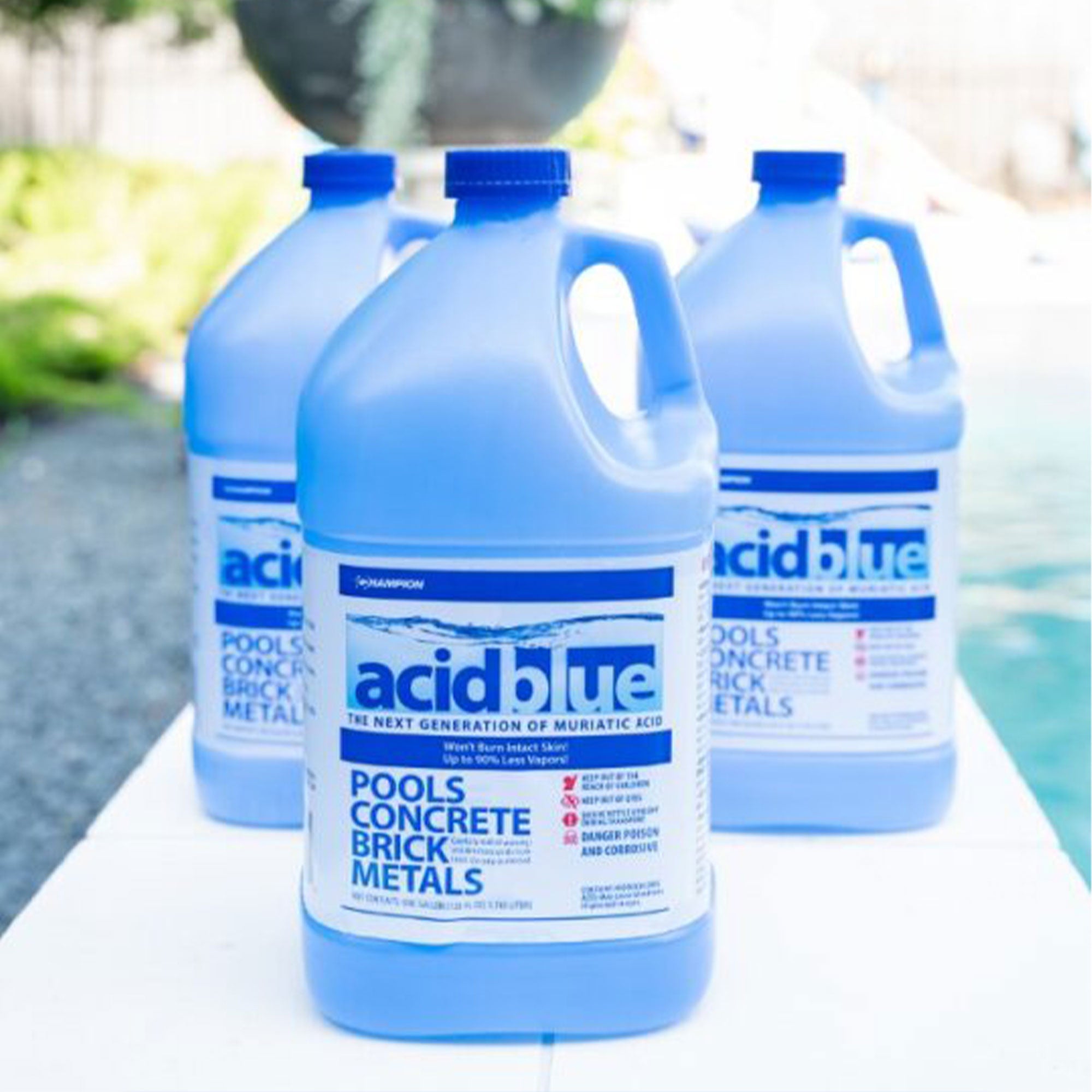 Champion Acid Blue Muriatic Acid for Removal of Stains on Driveways (4 Pack) - VMInnovations