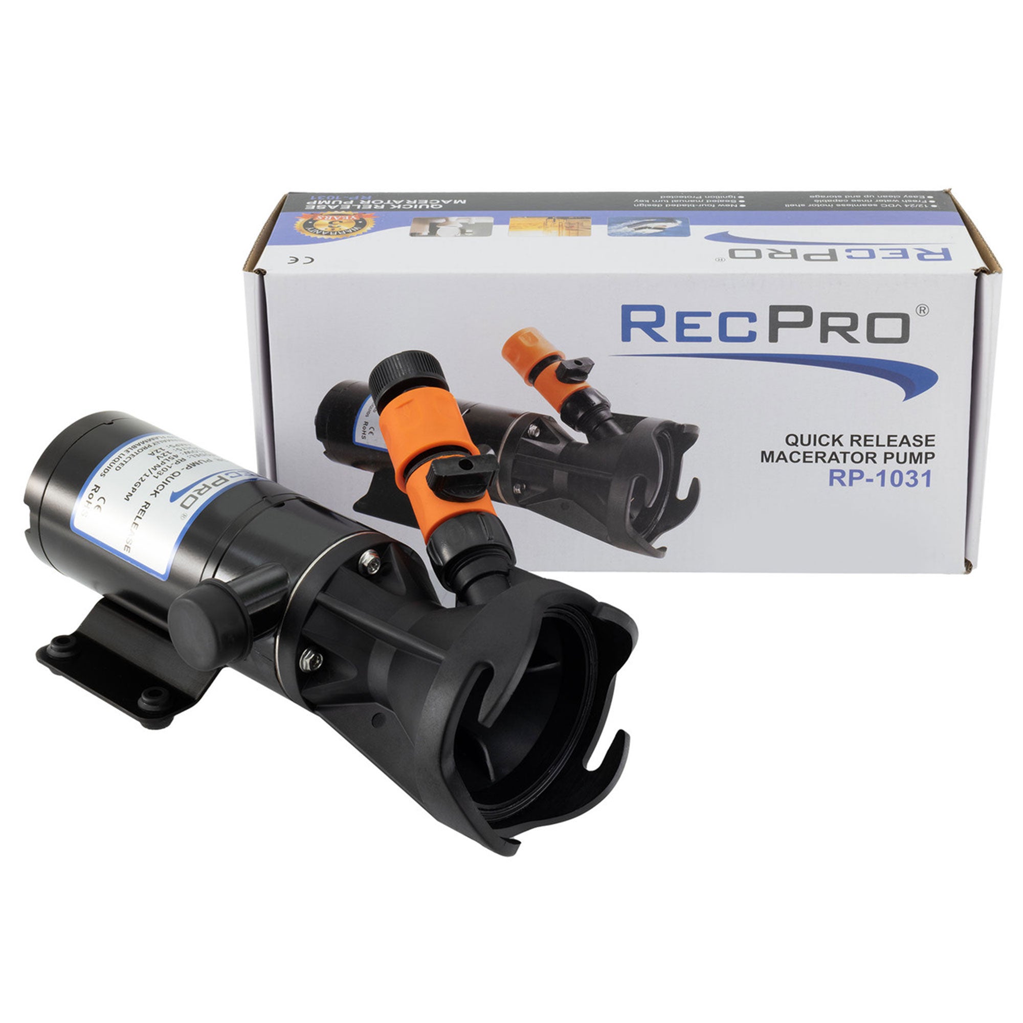 RecPro 12 Volt RV Macerator Pump, 12GPM Sewage Waste Grinder Dump Pump(Open Box) - VMInnovations