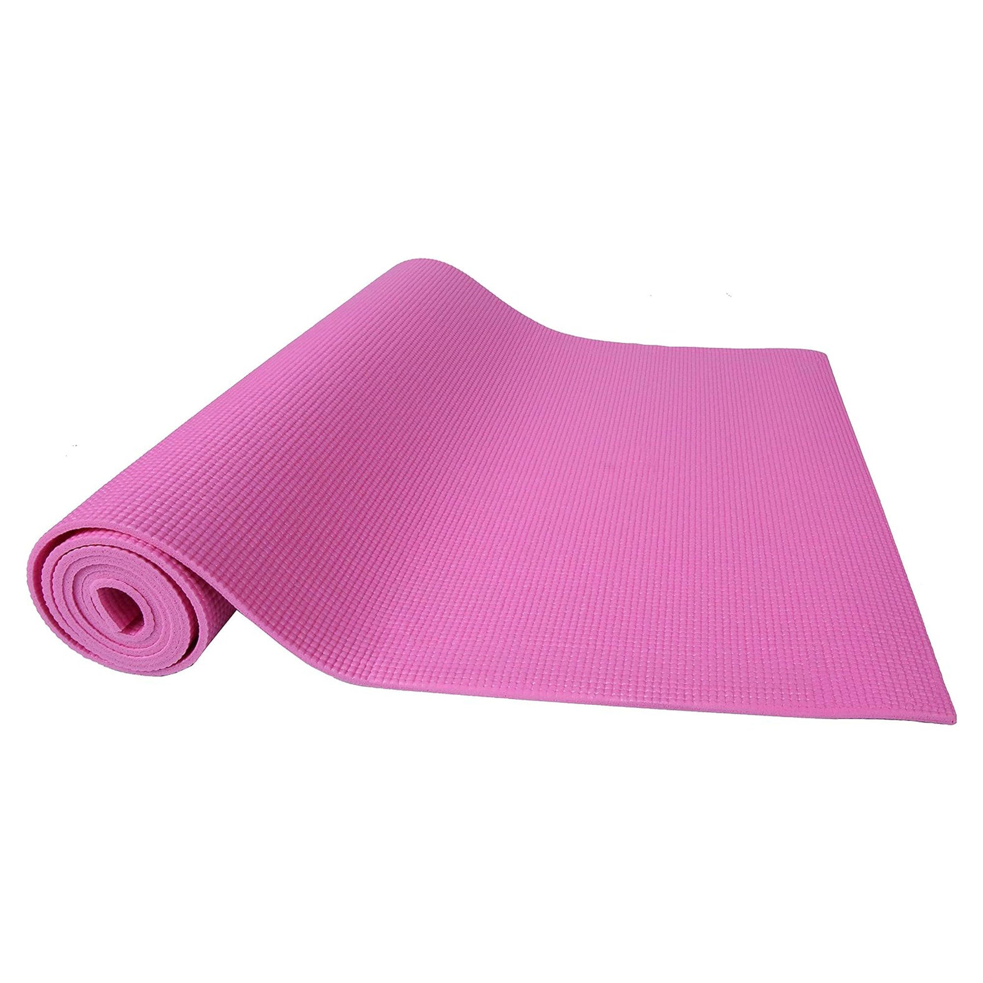 Signature Fitness High Density No Tear Exercise Mat w/Strap, Pink (Used) - VMInnovations