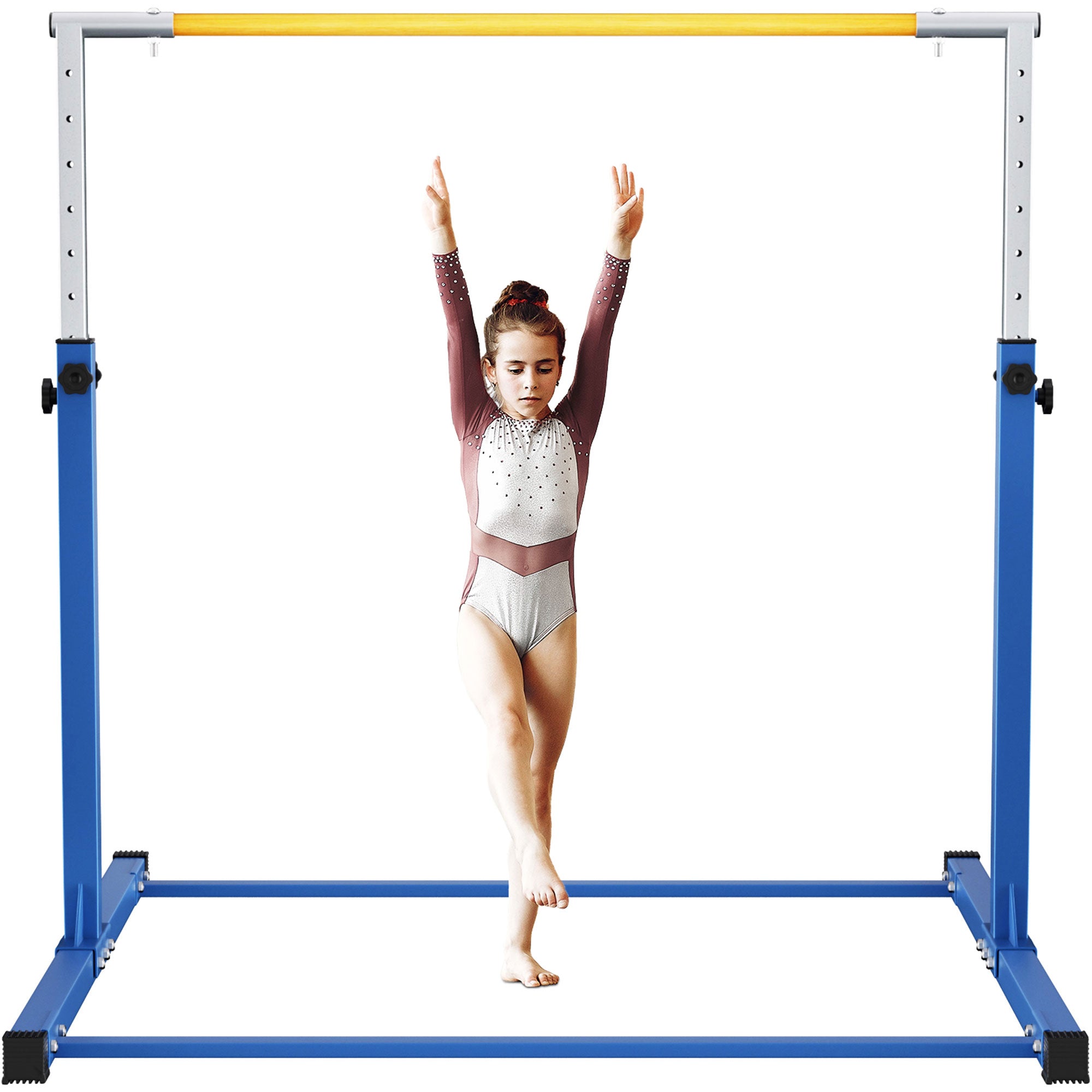 Signature Fitness Adjustable Gymnastics Bar, for Ages 3 & Up, Blue (Open Box) - VMInnovations