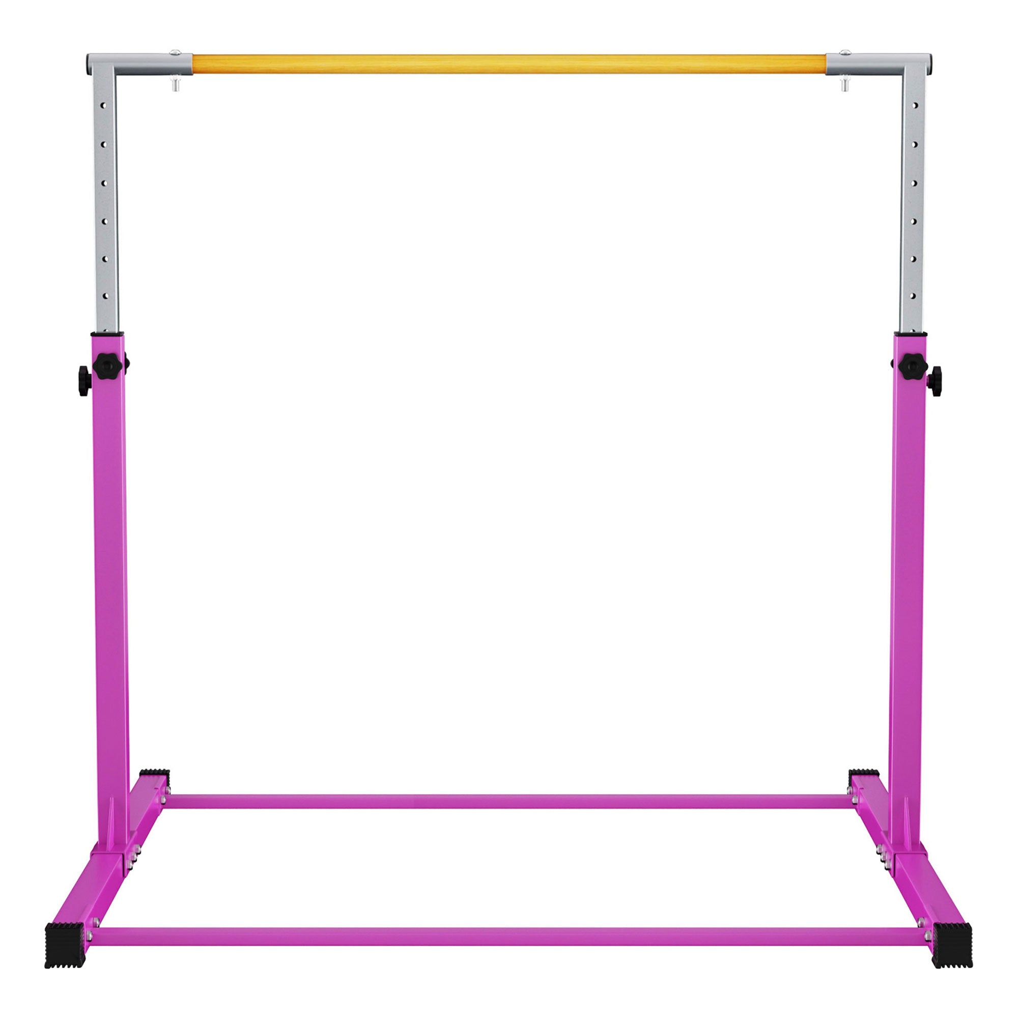 Signature Fitness Adjustable Folding Steel Gymnastics Bar, for Ages 3 & Up, Pink - VMInnovations