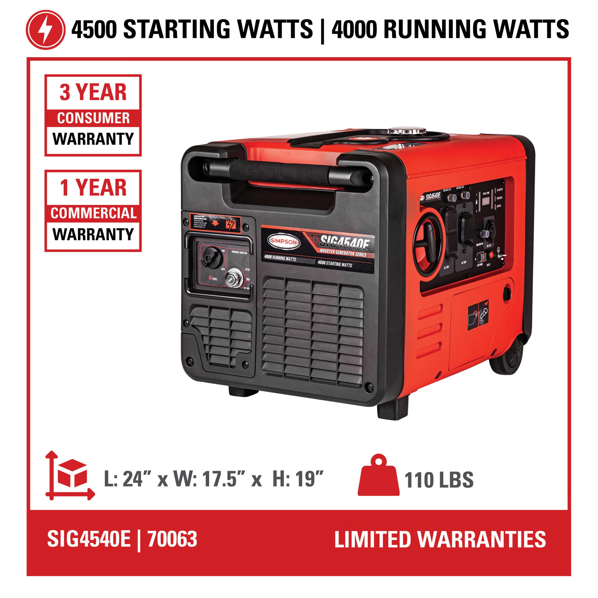 Simpson Cleaning Gas Generator and Portable Power Station for Camping (Open Box) - VMInnovations