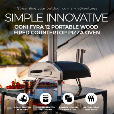 Ooni Fyra 12 Portable Wood Fired Countertop Pizza Oven Ideal for Outdoor Kitchen