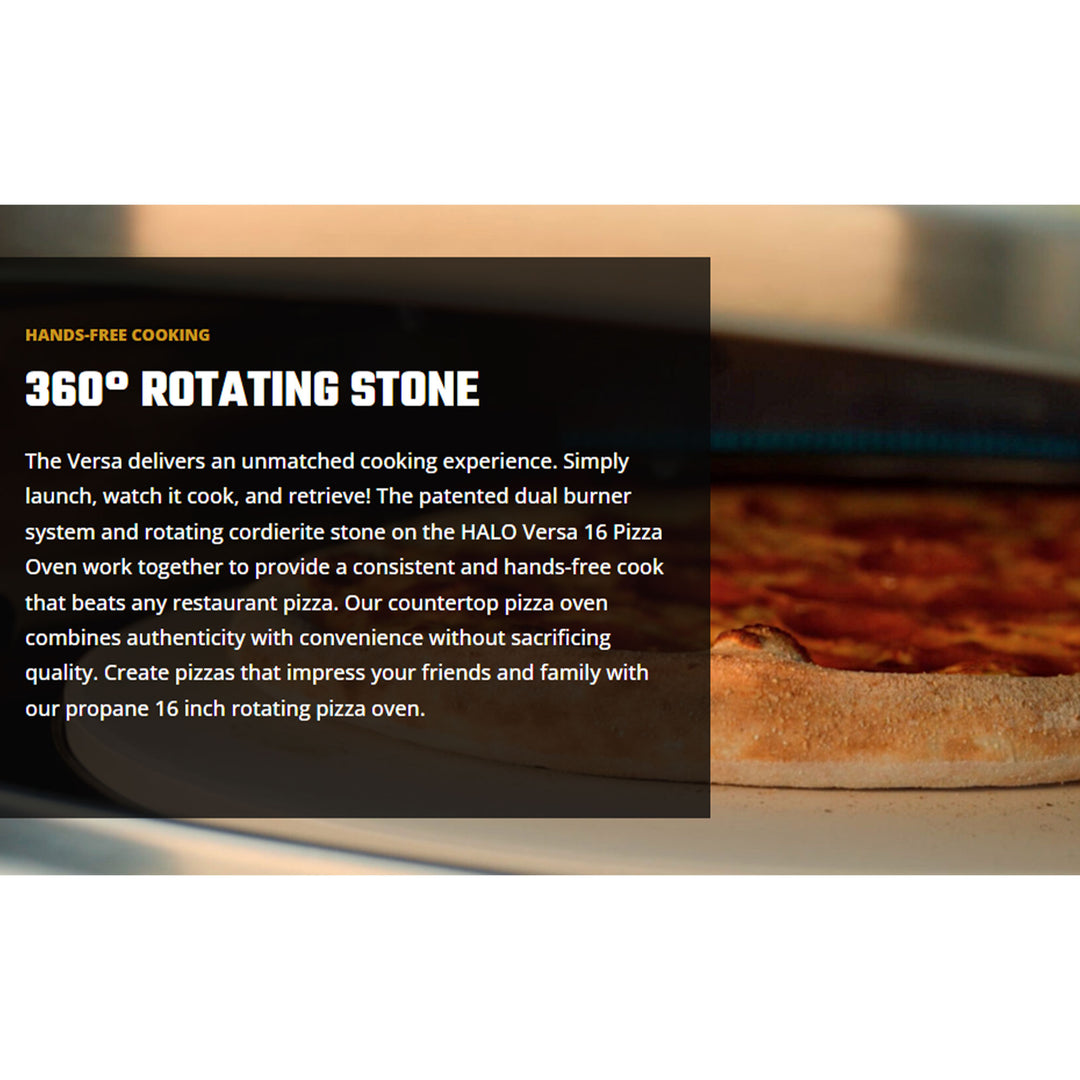 Halo Versa 16 Pizza Oven with Patented Dual Burner System and Rotating Stone - VMInnovations