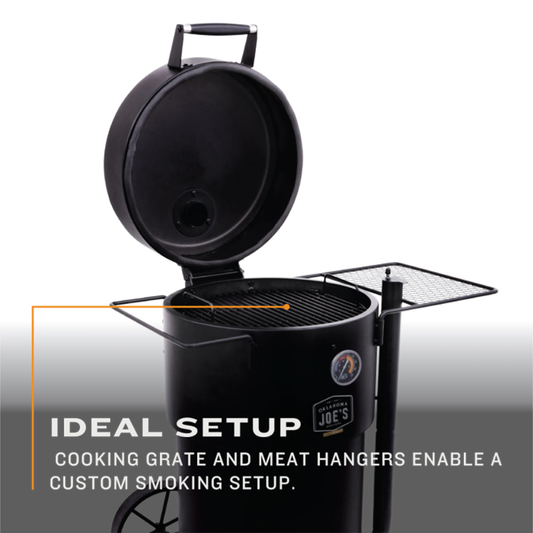 Char-Broil Oklahoma Joes Bronco Barrel Drum Smoker with Porcelain Coated Steel - VMInnovations