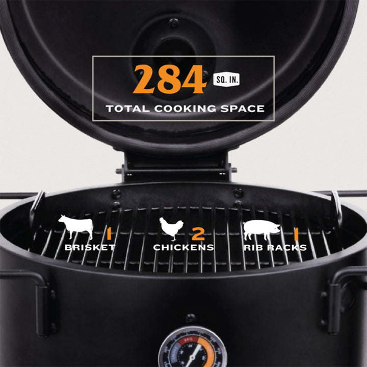 Char-Broil Oklahoma Joes Bronco Barrel Drum Smoker with Porcelain Coated Steel - VMInnovations