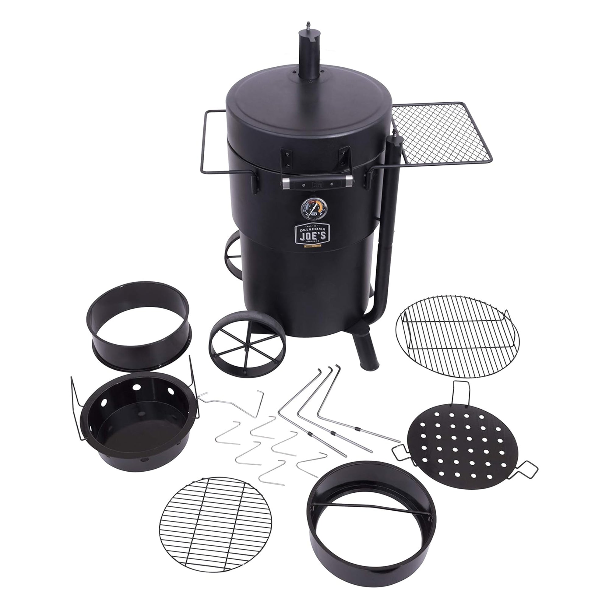 Char-Broil Oklahoma Joes Bronco Barrel Drum Smoker with Porcelain Coated Steel - VMInnovations