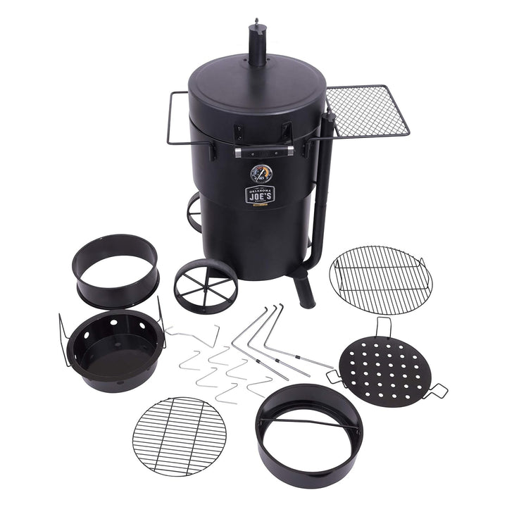 Char-Broil Oklahoma Joes Bronco Barrel Drum Smoker with Porcelain Coated Steel - VMInnovations
