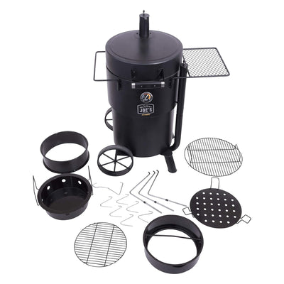 Char-Broil Oklahoma Joes Bronco Barrel Drum Smoker with Porcelain Coated Steel