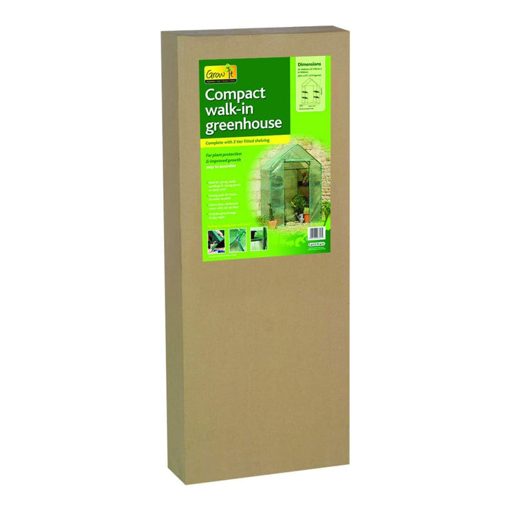 Gardman Walk In Greenhouse with 2 Tier Shelving Unit and Zippered Door, Green - VMInnovations