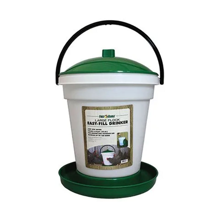Harris Farms Poultry Drinker with Top Lid and Carrying Handle for Any Size Flock - VMInnovations