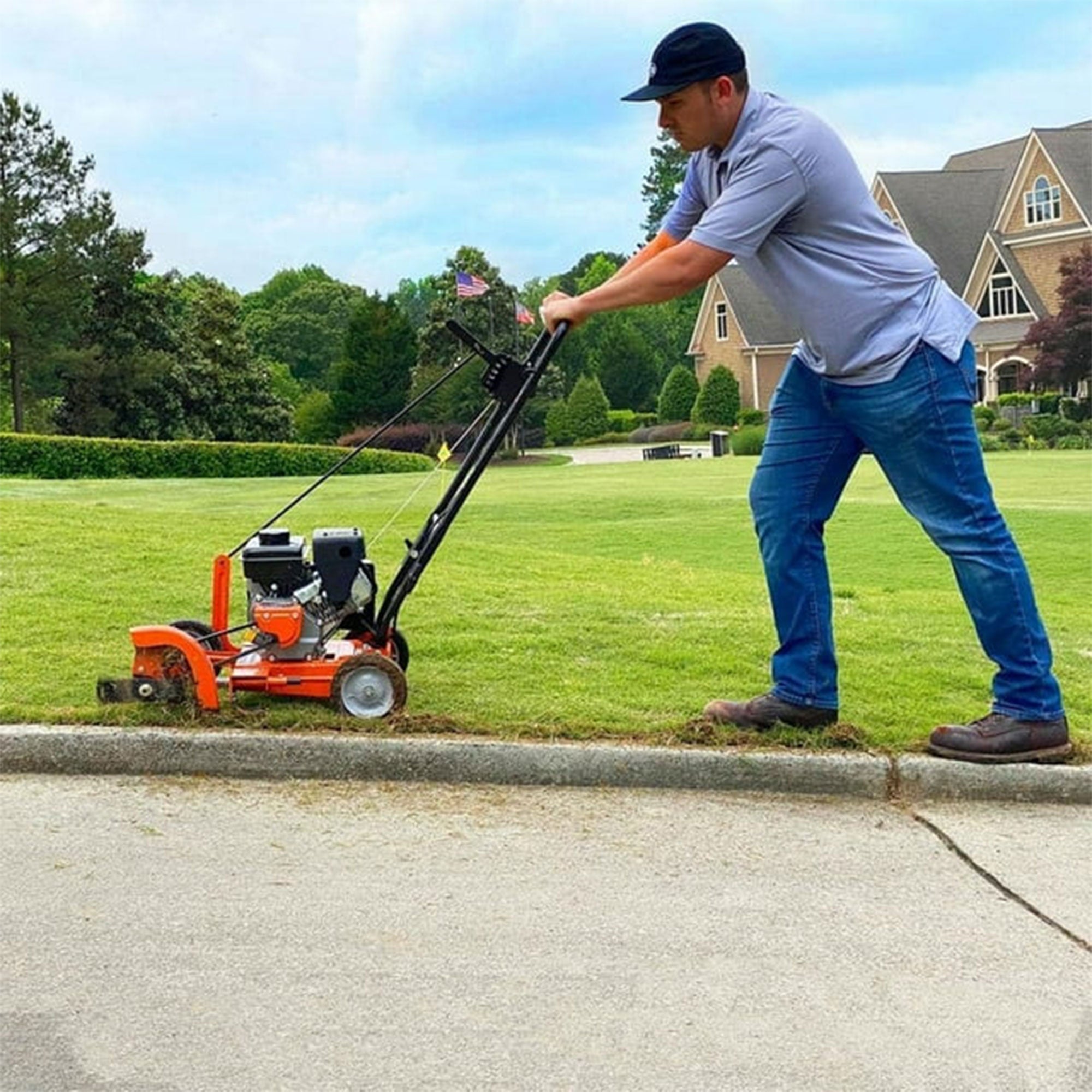 Yard Force 9 Inch 79cc Gas Powered Landscape Edger with Included Extra Blade - VMInnovations