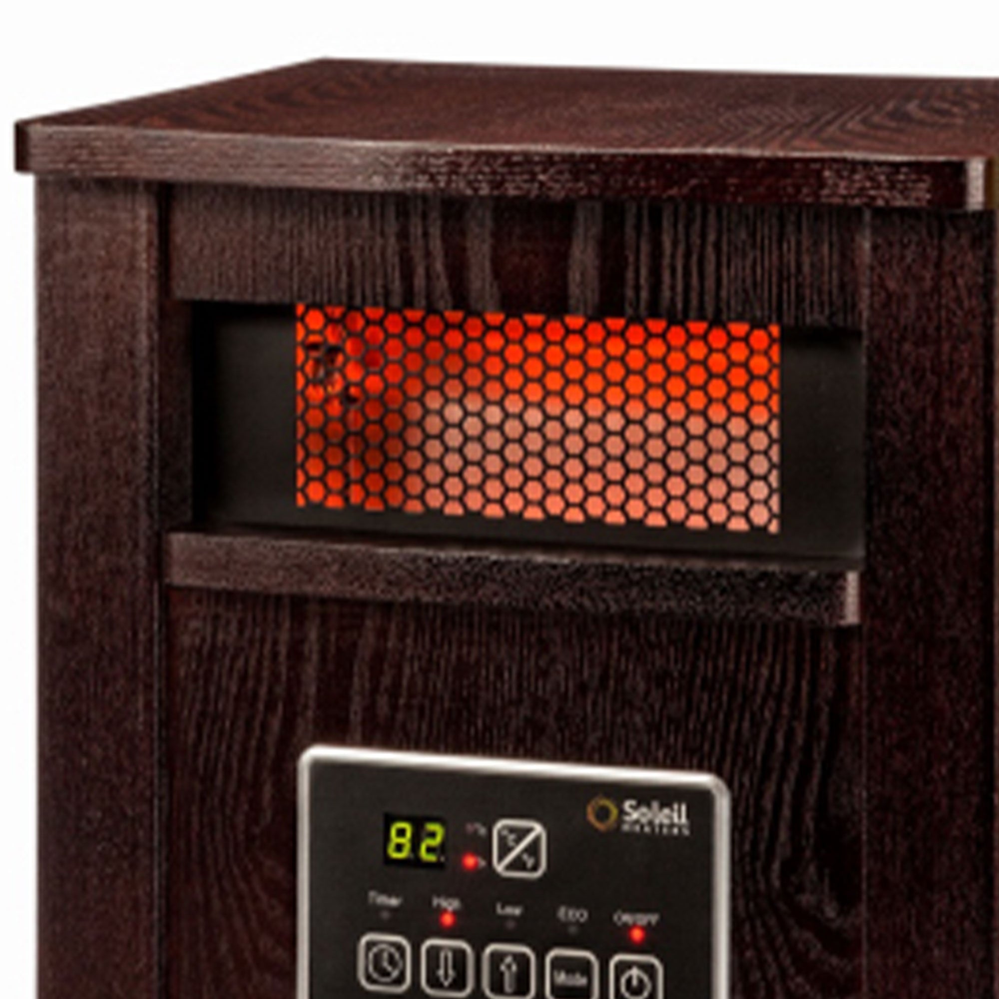 Geneva Infrared Quartz Wood Cabinet Space Heater w/Remote Control (Open Box) - VMInnovations