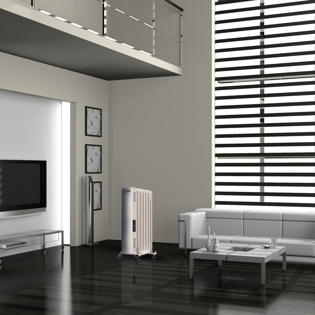 Geneva Industrial Portable Electric Oil Filled Radiator Heater, 3 Heat Settings - VMInnovations