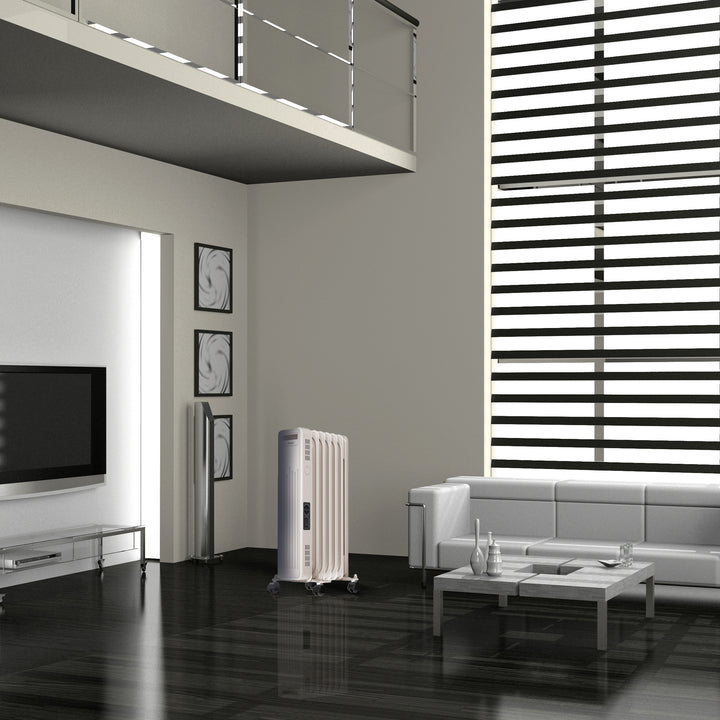 Geneva Industrial Portable Electric Oil Filled Radiator Heater, 3 Heat Settings - VMInnovations