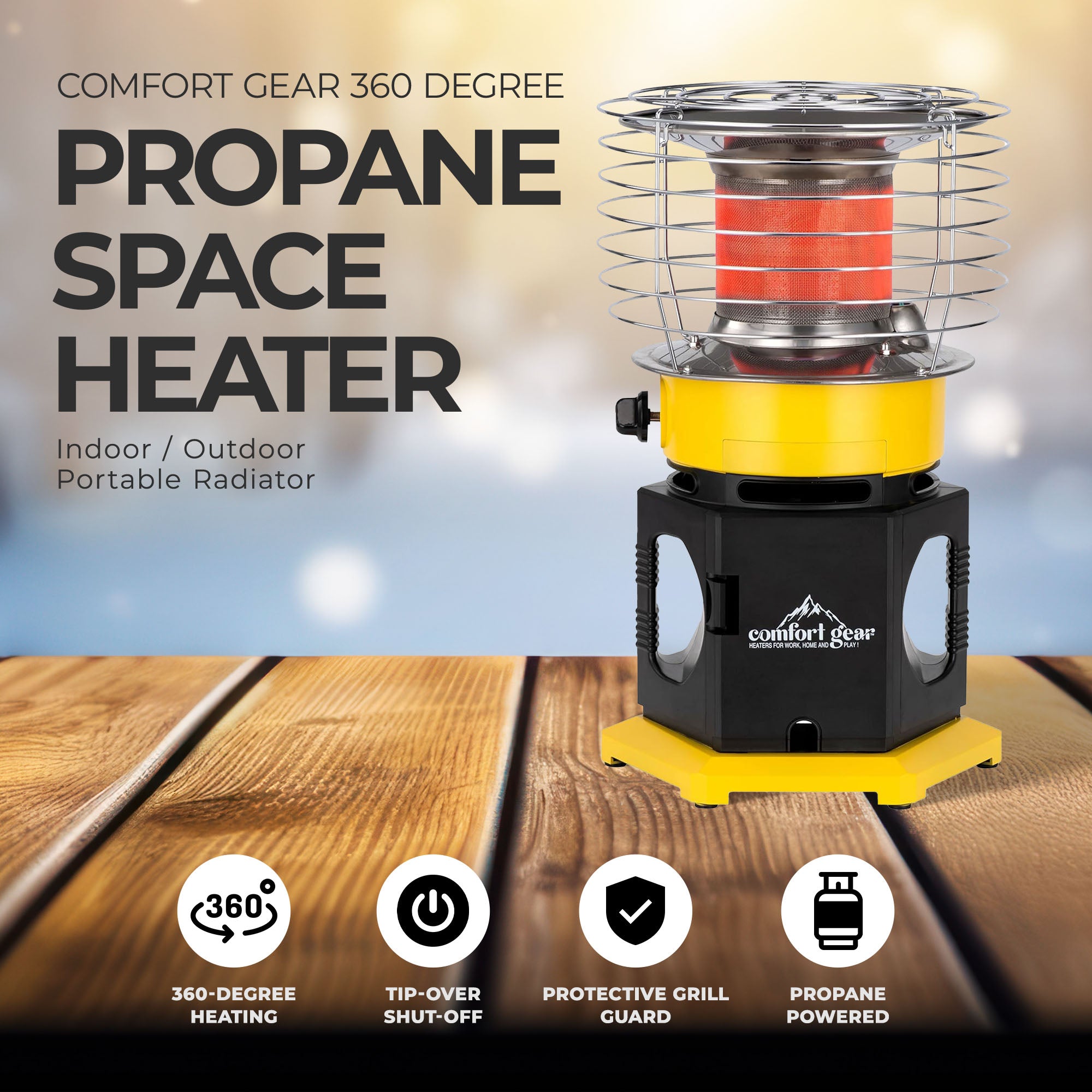 Comfort Gear 360 Degree Propane Space Heater Indoor/Outdoor Radiator (Open Box) - VMInnovations
