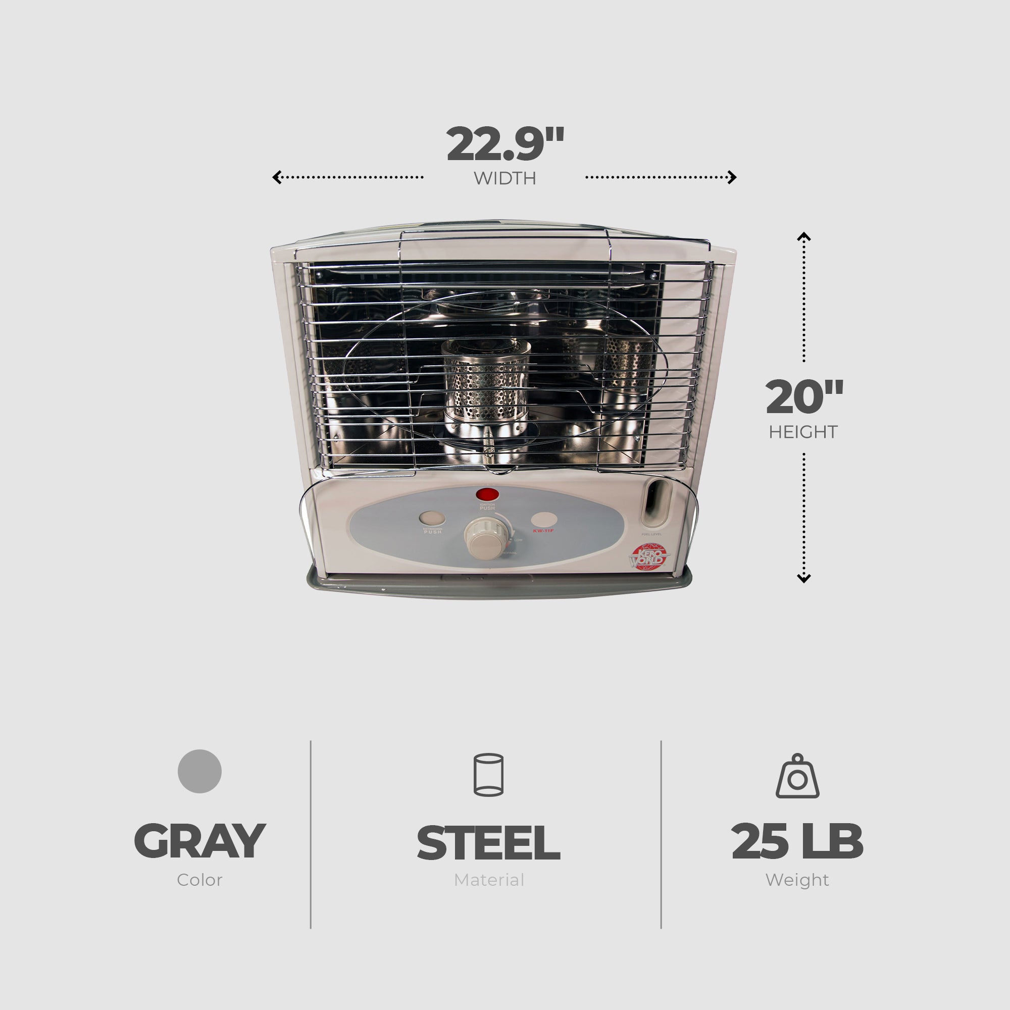 Kero 10,000 BTU Kerosene Wick Heater w/Sure-Seat Chimney System, Gray (Used) - VMInnovations