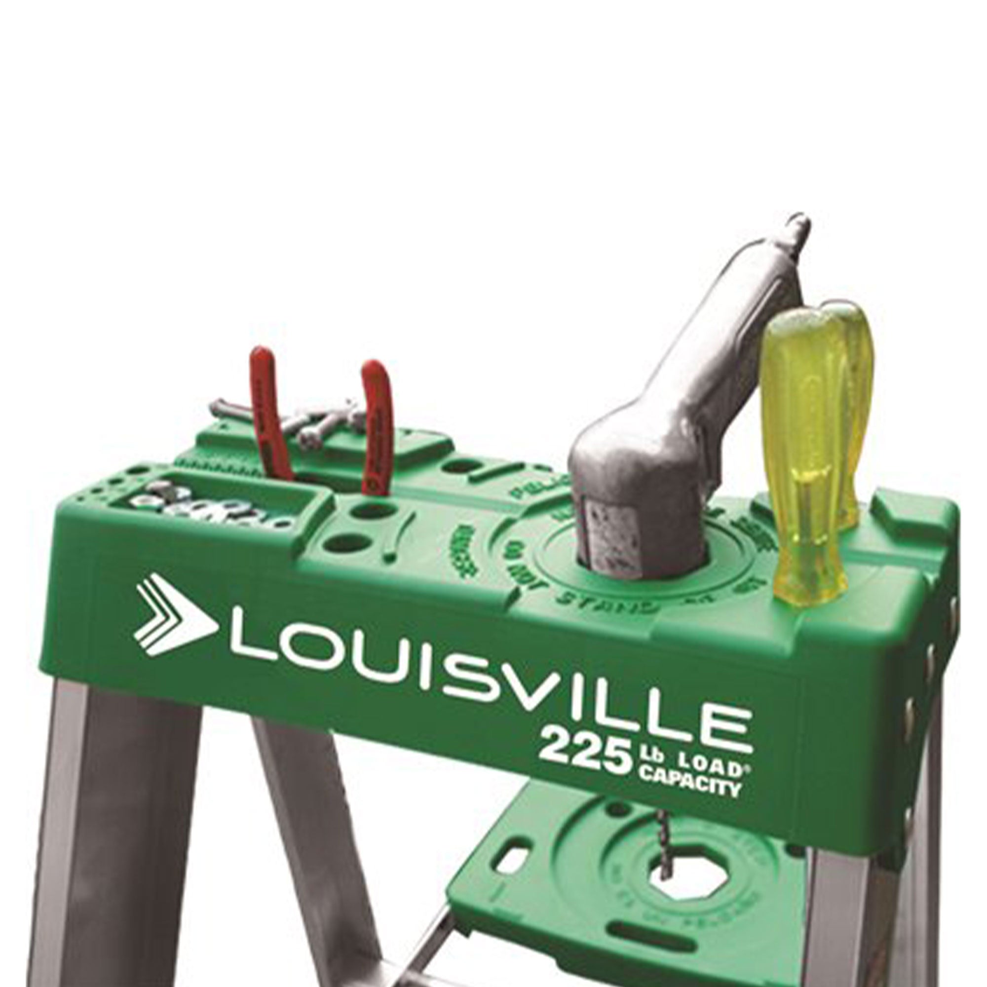 Louisville Ladder 8 Feet Aluminum Stepladder with Rubber Feet and Tool Slot