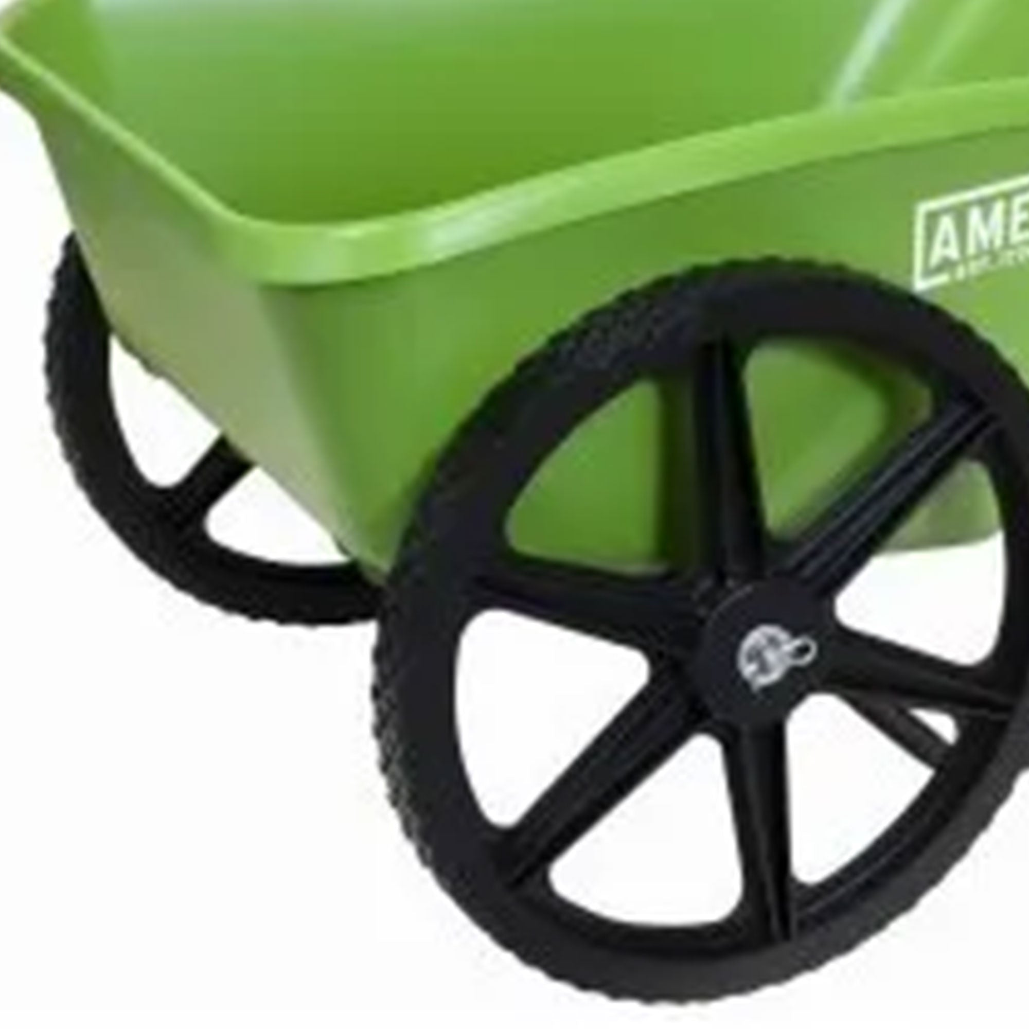 Ames 5 Cubic Feet Total Control Handle Wheelbarrow Poly Tray Lawn Cart, Green - VMInnovations
