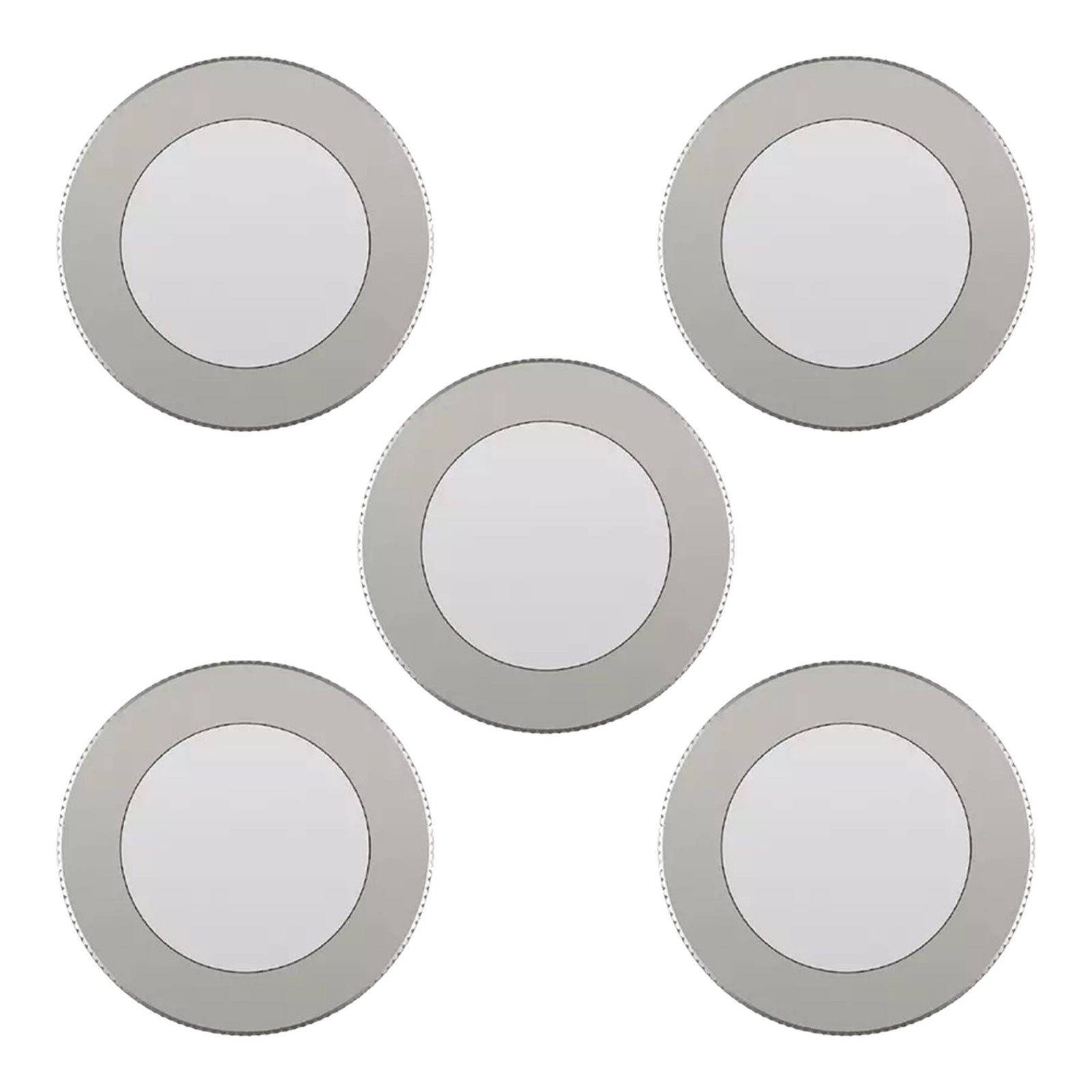 GE Dimmable Modern Corded Electric Plastic LED Puck Lights, Set of 5, Silver - VMInnovations