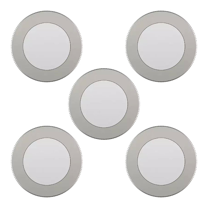 GE Dimmable Modern Corded Electric Plastic LED Puck Lights, Set of 5, Silver - VMInnovations