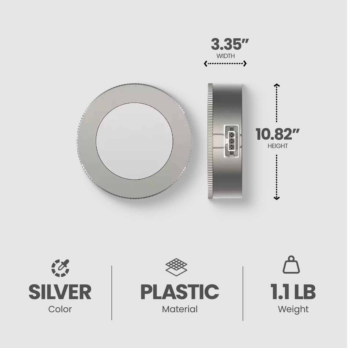GE Dimmable Modern Corded Electric Plastic LED Puck Lights, Silver (Open Box) - VMInnovations