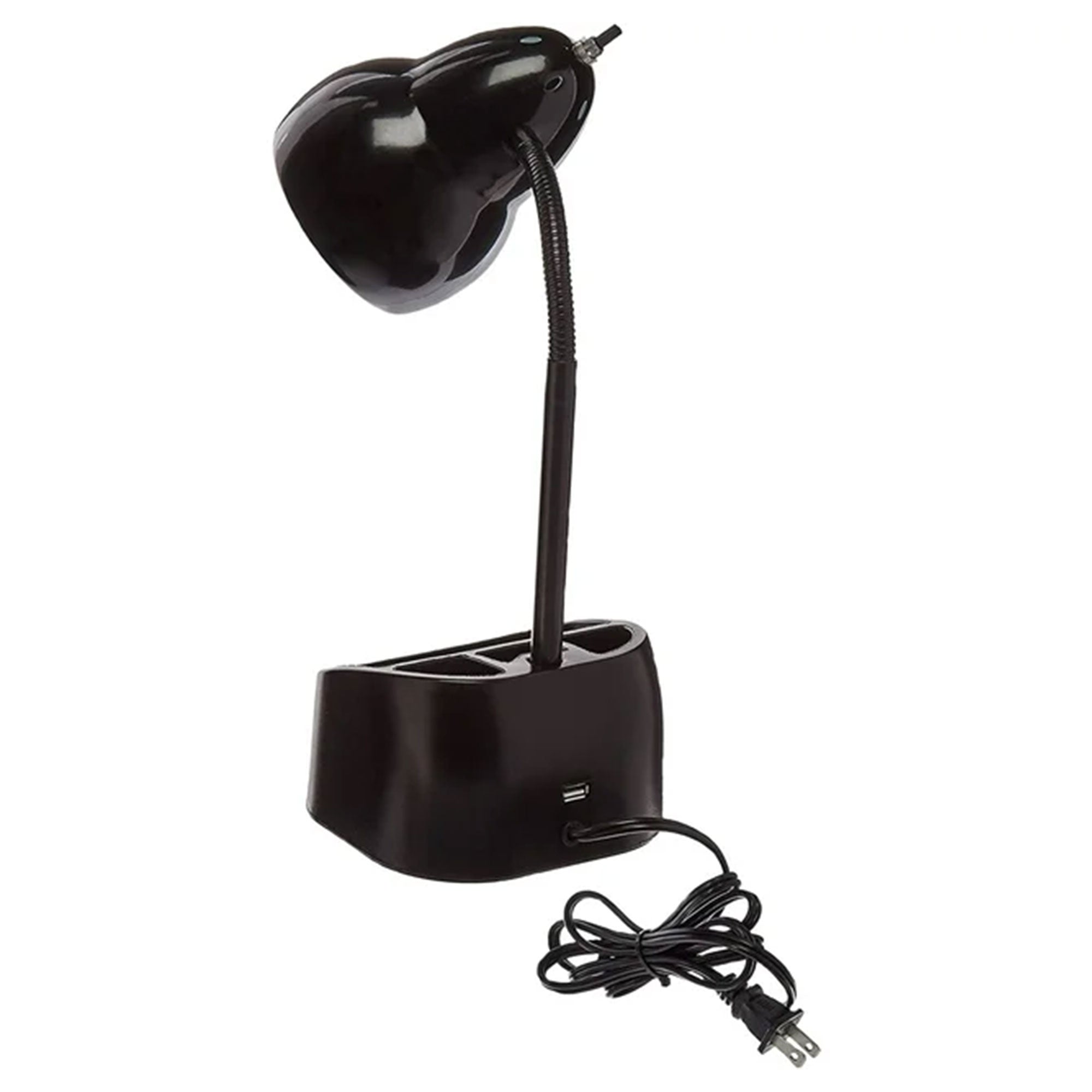 Globe Electric LED Goose Neck Desk Lamp with USB Port and Organizer (Used) - VMInnovations