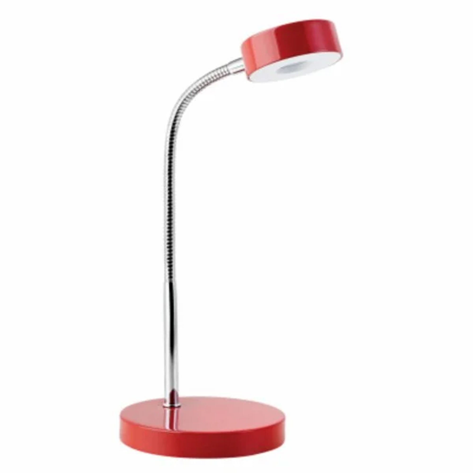 Globe Electric 15.75 x 5 x 52.4" LED Integrated Goose Neck Desk Lamp, Red (Used) - VMInnovations