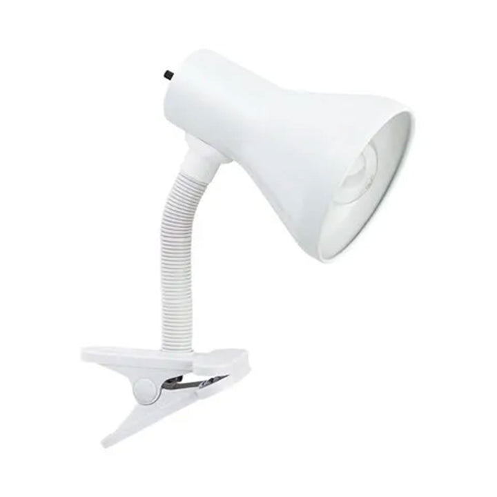 Globe Electric 10.25" LED Goose Neck Clip Lamp with Rotary On/Off Switch, White - VMInnovations