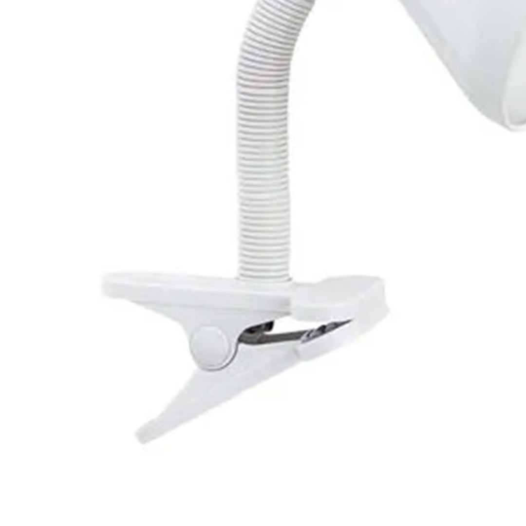 Globe Electric 10.25" LED Goose Neck Clip Lamp with Rotary On/Off Switch, White - VMInnovations