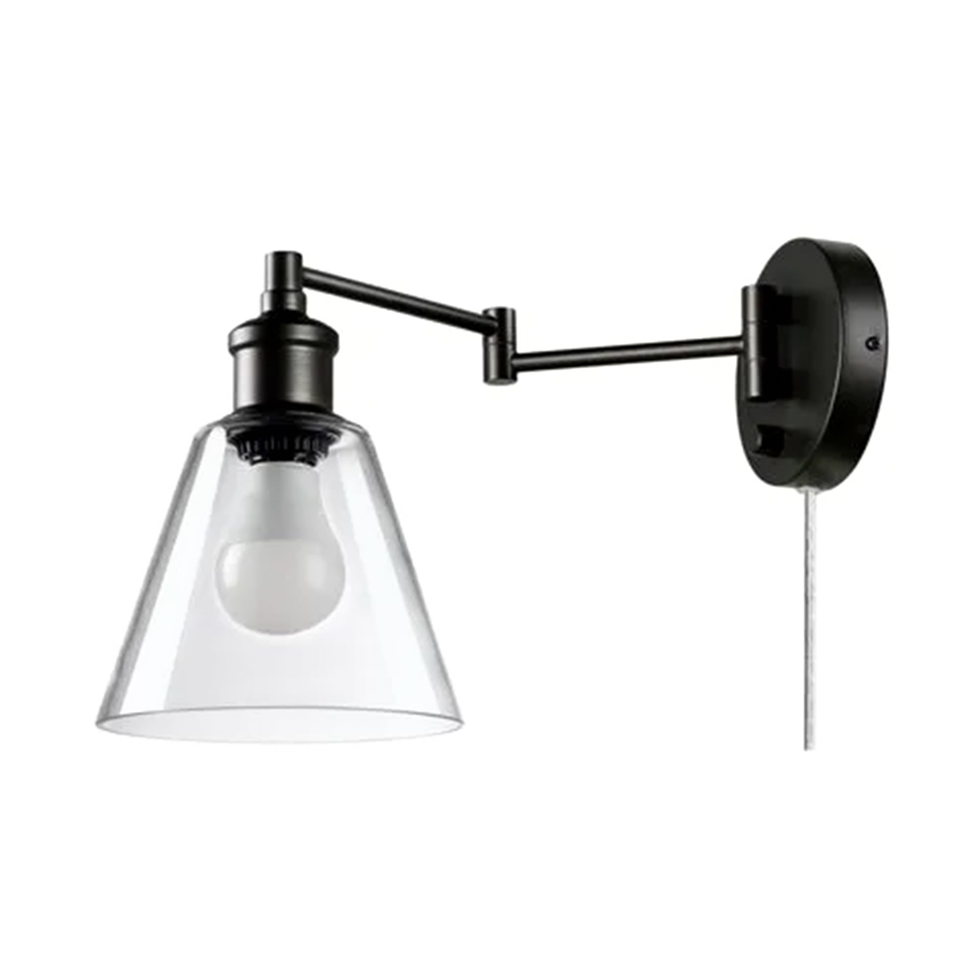 Globe Electric 10W LED Plug In Wall Sconce Clear Glass Shade & 6' Cord, Bronze - VMInnovations
