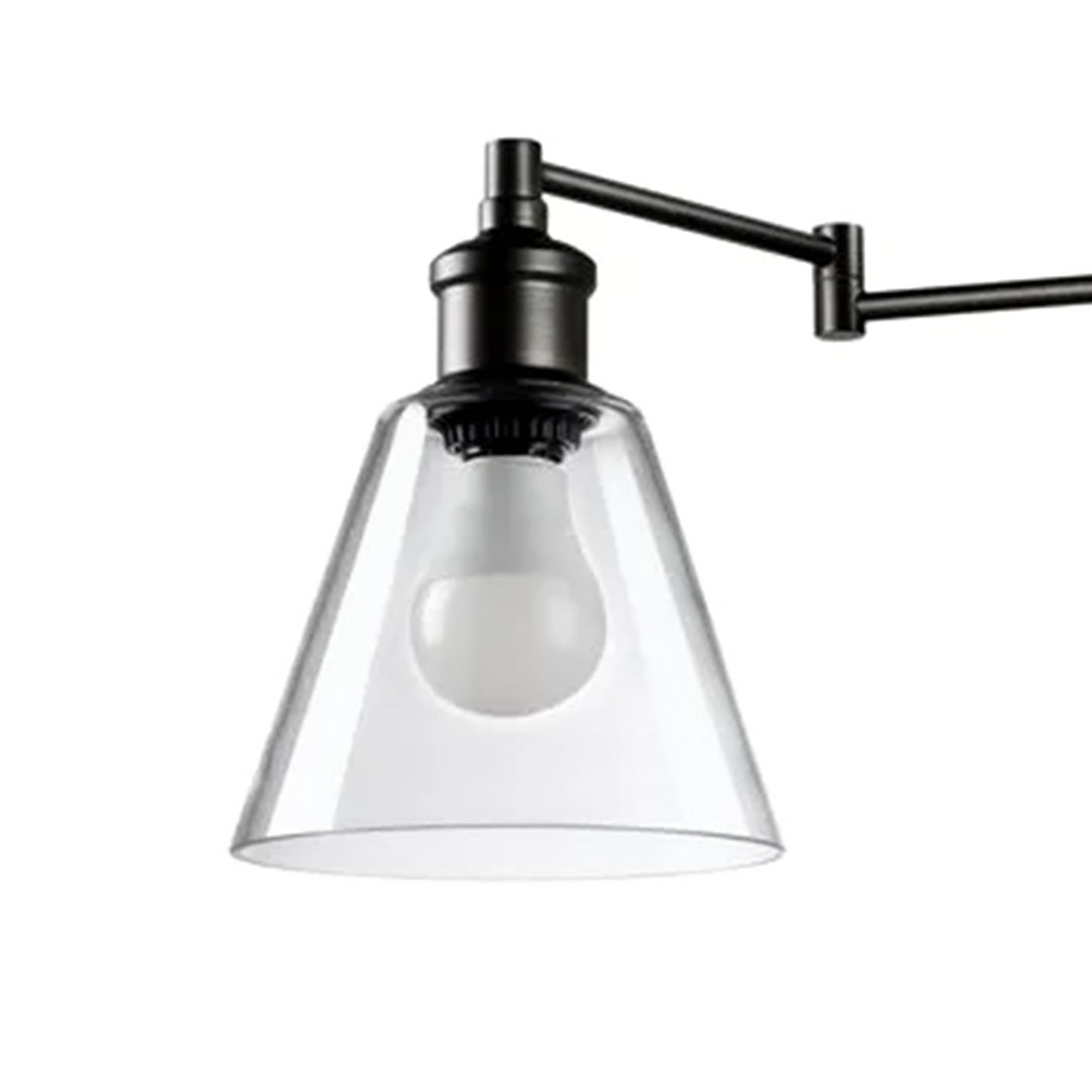 Globe Electric 10W LED Plug In Wall Sconce Clear Glass Shade & 6' Cord, Bronze - VMInnovations