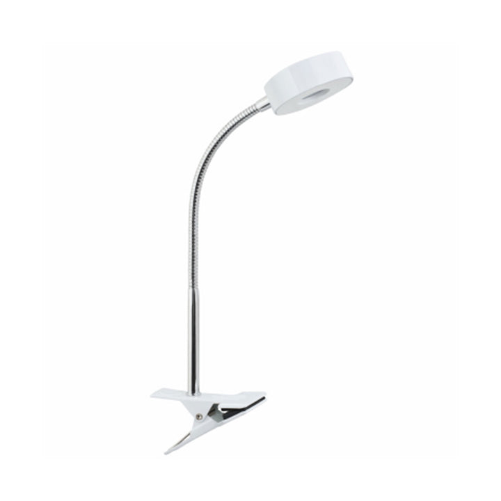 Globe Electric 8.46" 5W 250 Lumens LED Integrated Goose Neck Clip Lamp, White - VMInnovations