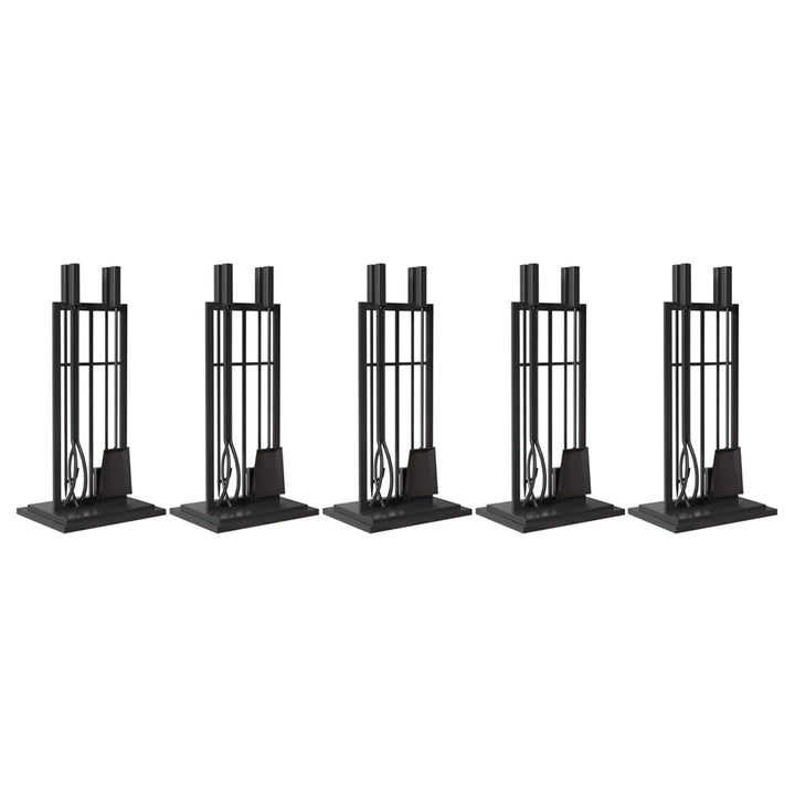 Panacea Open Hearth Fireplace Tool Set w/Brush, Shovel, Poker, Tong & Stand - VMInnovations