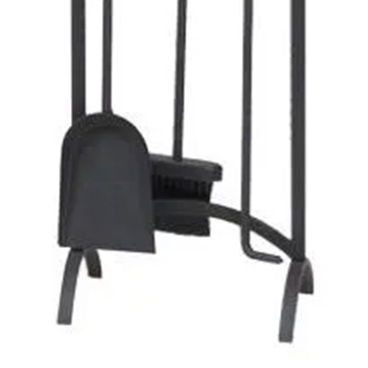 Panacea 4 Piece Arch Top Fireplace Tool Set with Brush, Shovel, Poker and Stand - VMInnovations