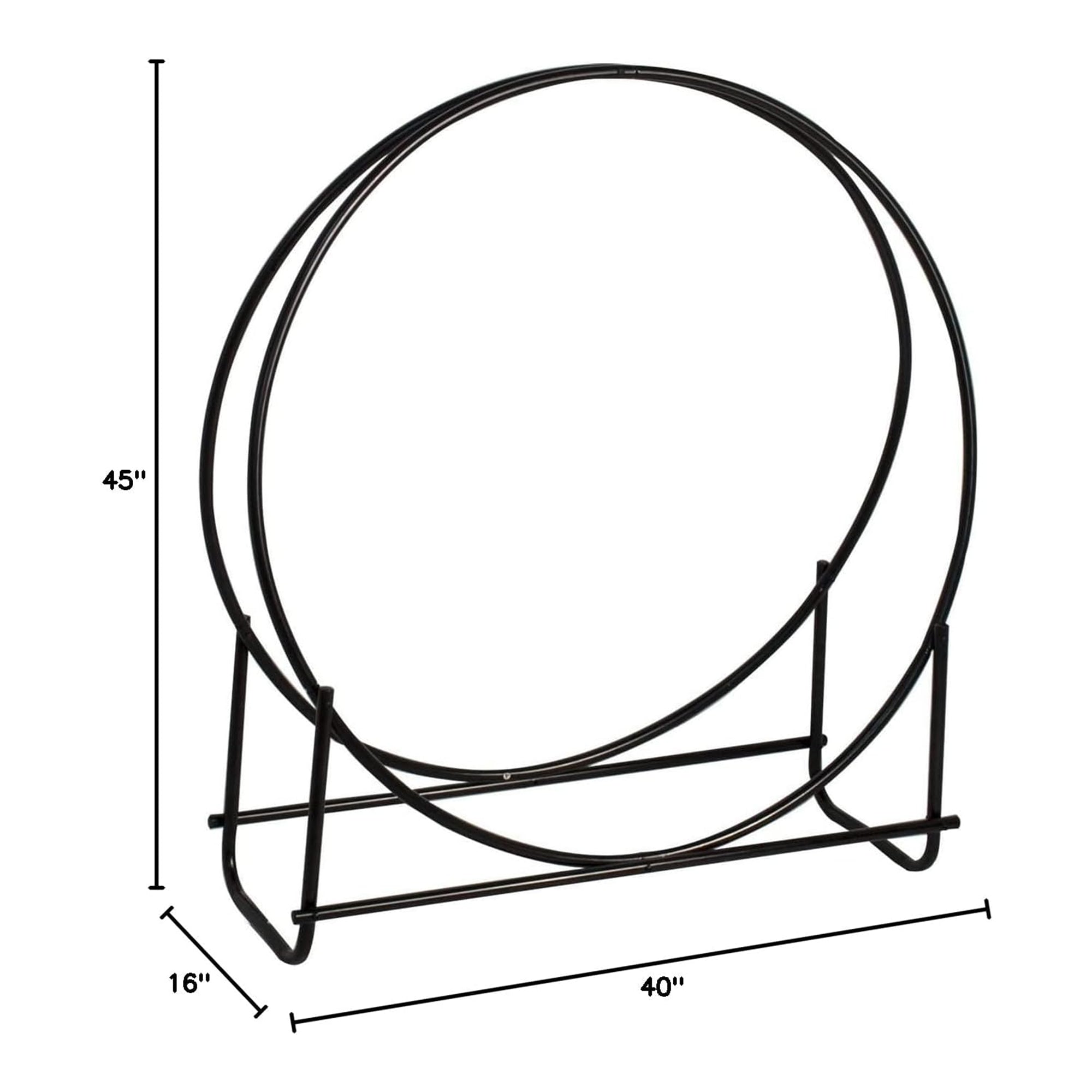 Panacea 40" Thick Tubular Hoop Style Log Rack for Wood Stacking, Black(Open Box) - VMInnovations