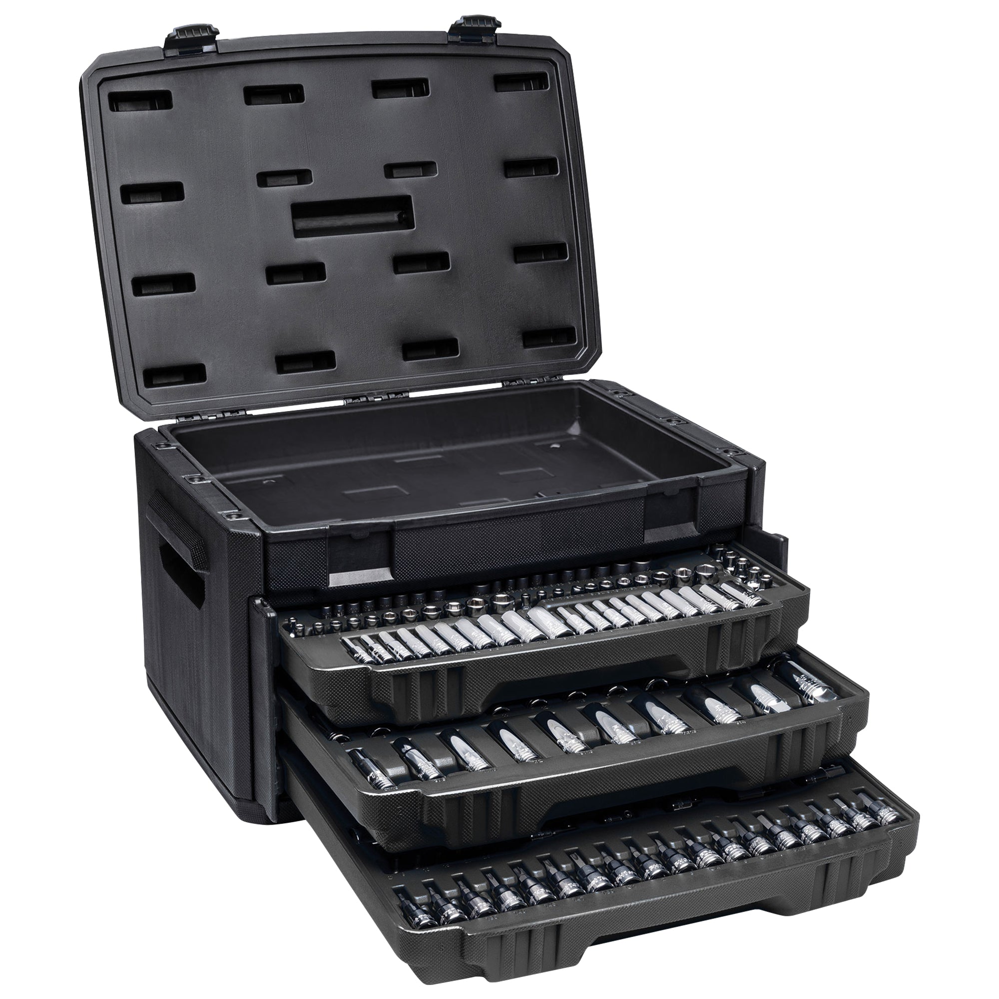 Master Mechanic 205 Piece Mechanics SAE Metric Socket Set with Case (For Parts) - VMInnovations