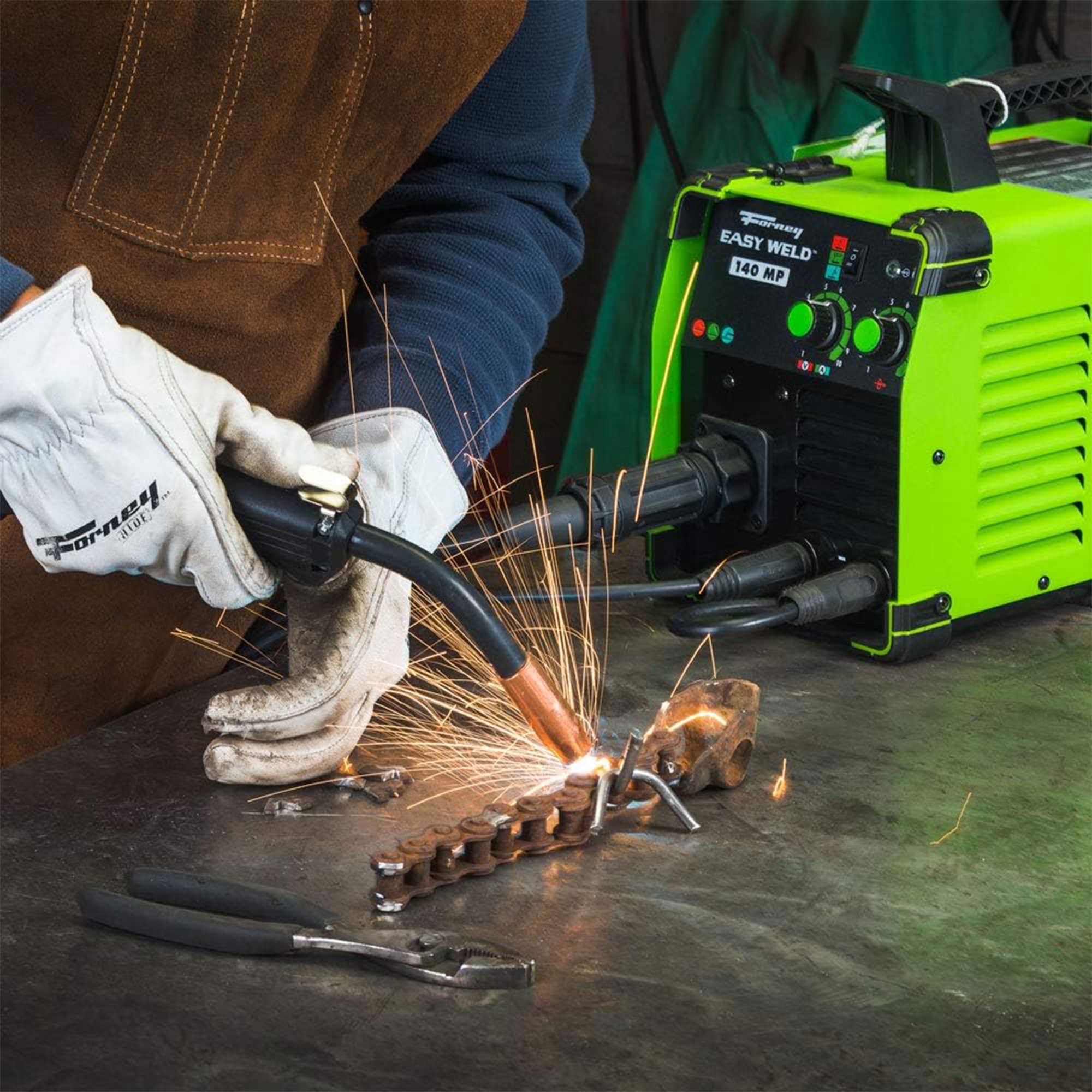 Forney Multi Process Easy Combo Weld 140 MP Welder for Residential Use, Green - VMInnovations