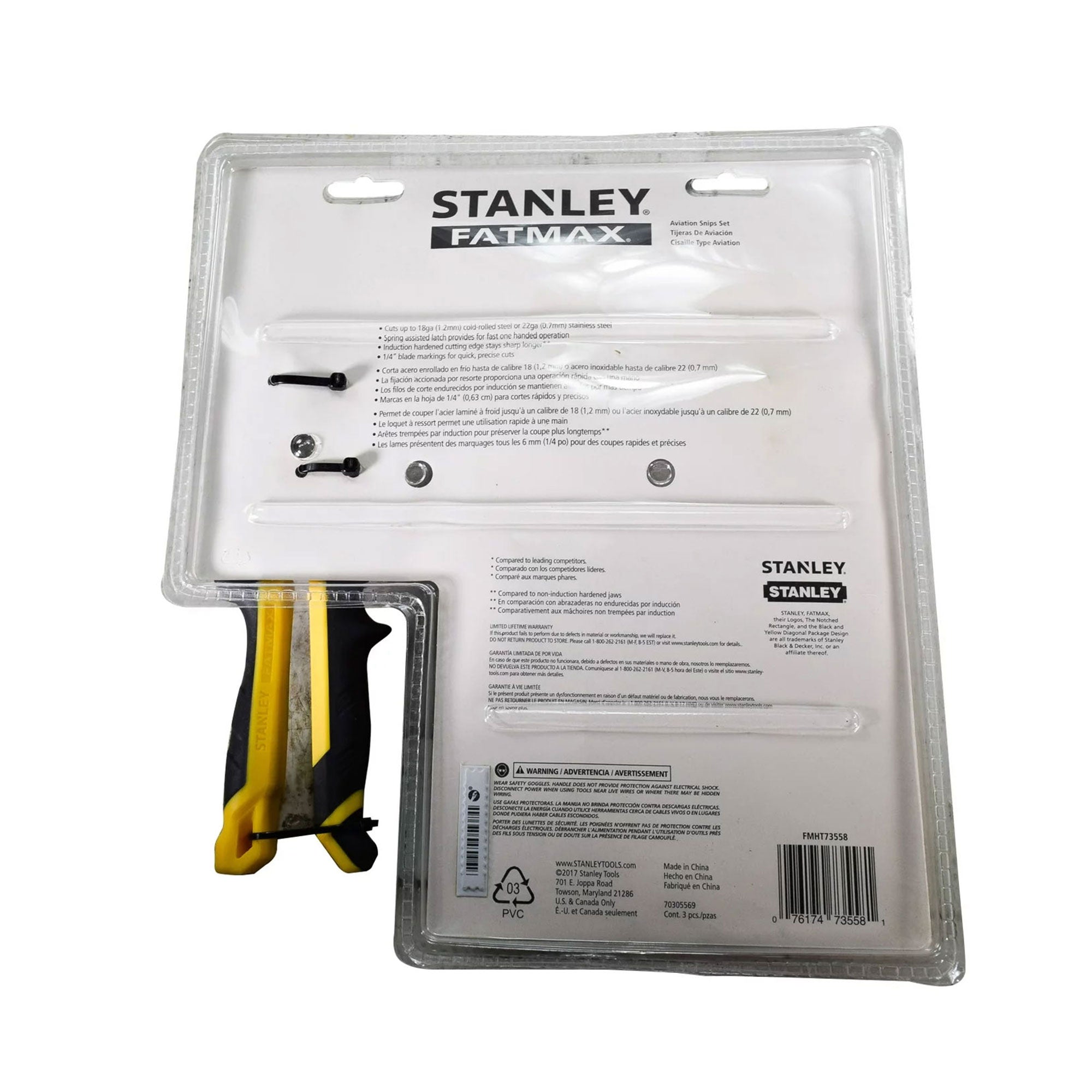 Stanley 3 Piece FatMax Aviation Tin Snip Set with Chrome Molybdenum Steel Blades - VMInnovations