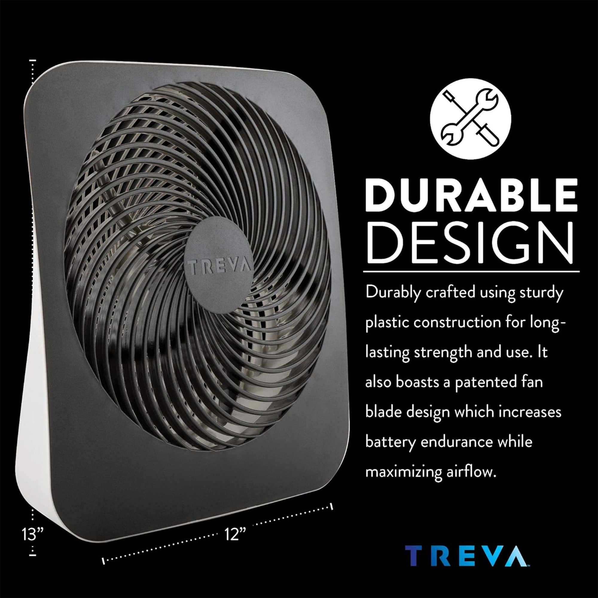 O2Cool 10 Inch 2 Speed Power Battery or Electric Powered Portable Fan, Black - VMInnovations