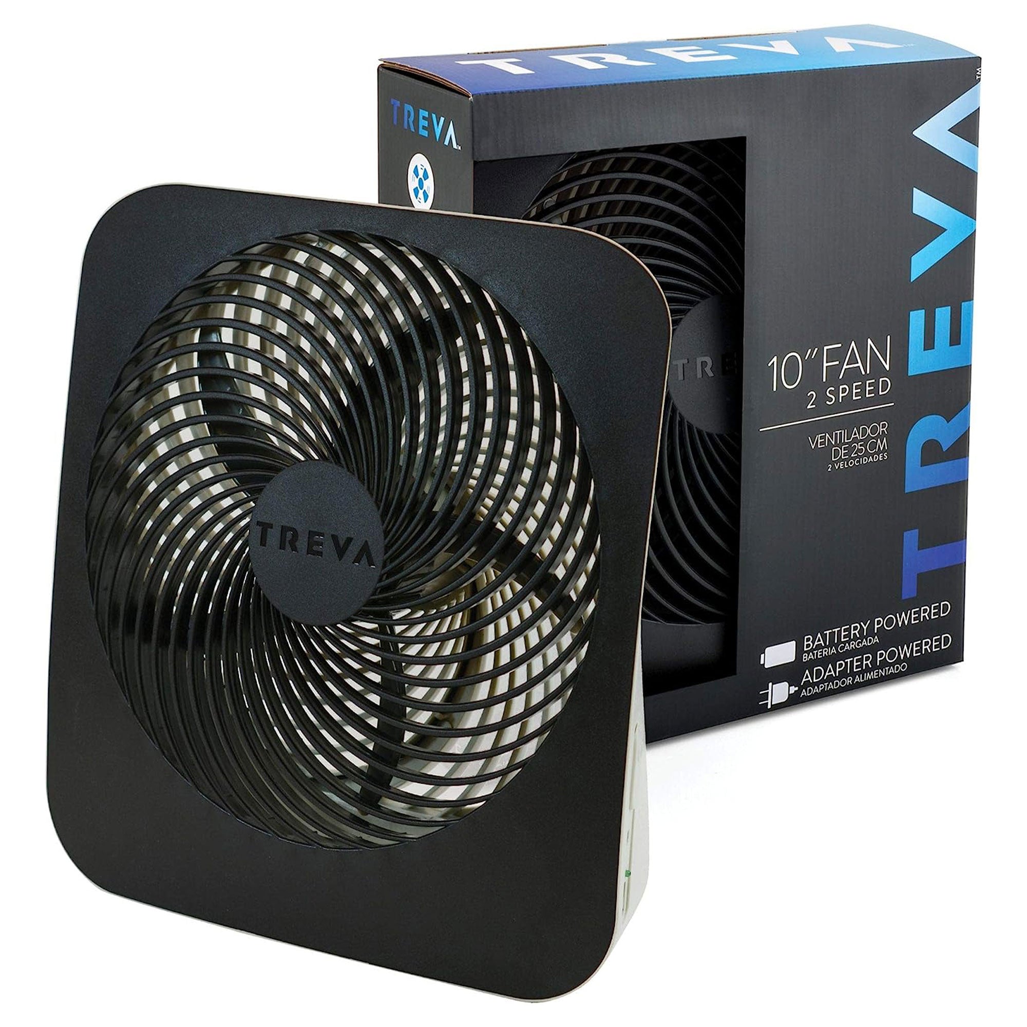 O2Cool 10' 2 Speed Power Battery or Electric Portable Fan, Black (Open Box) - VMInnovations