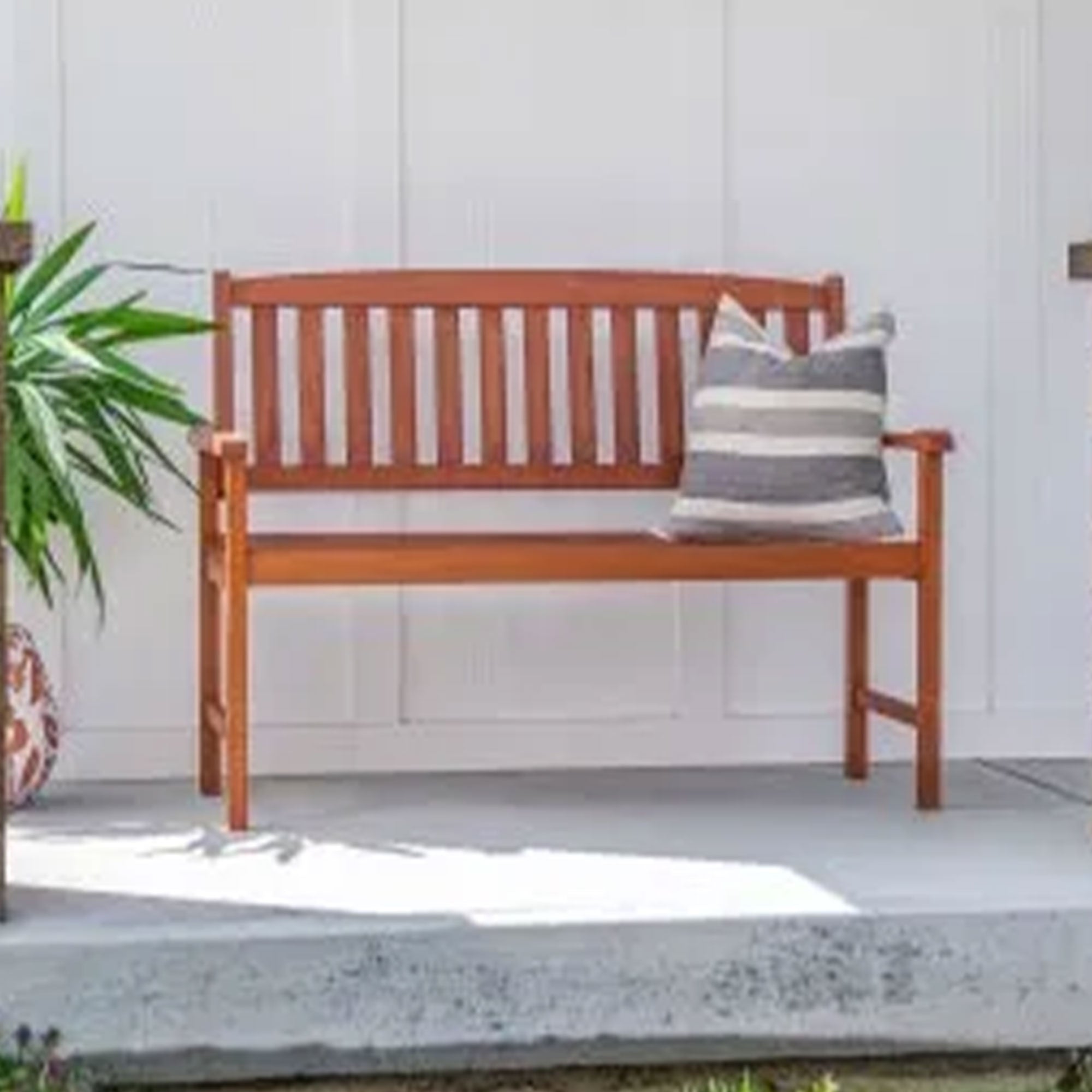 Jack Post 4 Feet Durable Classic Hardwood Bench Sits Up To 2 People for Patio - VMInnovations