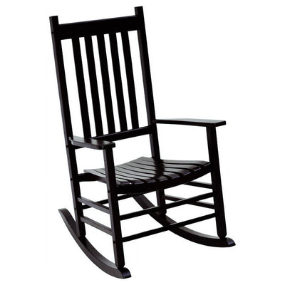 Jack Post Knollwood Mission Style Outdoor Hardwood Porch Rocker Chair, Black