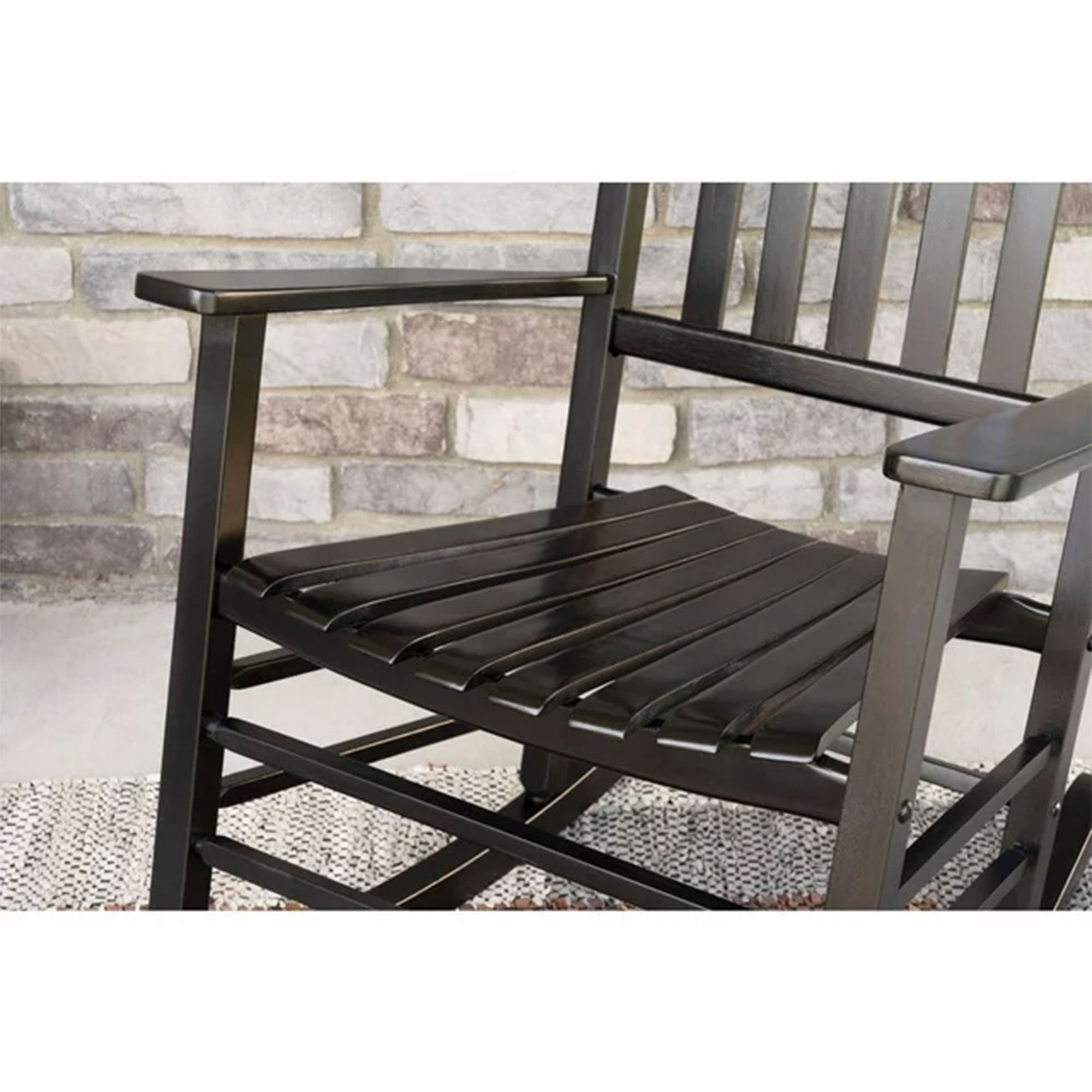 Jack Post Knollwood Mission Style Outdoor Hardwood Rocker Chair, Black (Used) - VMInnovations