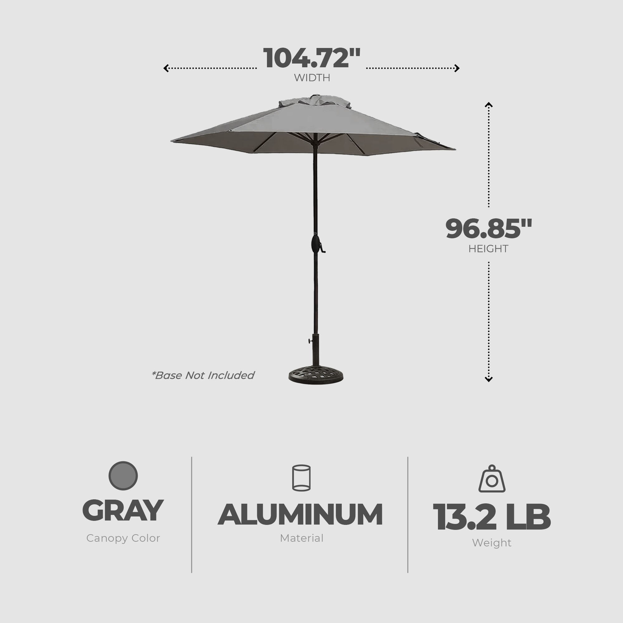 Four Seasons Courtyard 9 Foot Norwalk Market Umbrella with Push Button Tilt - VMInnovations